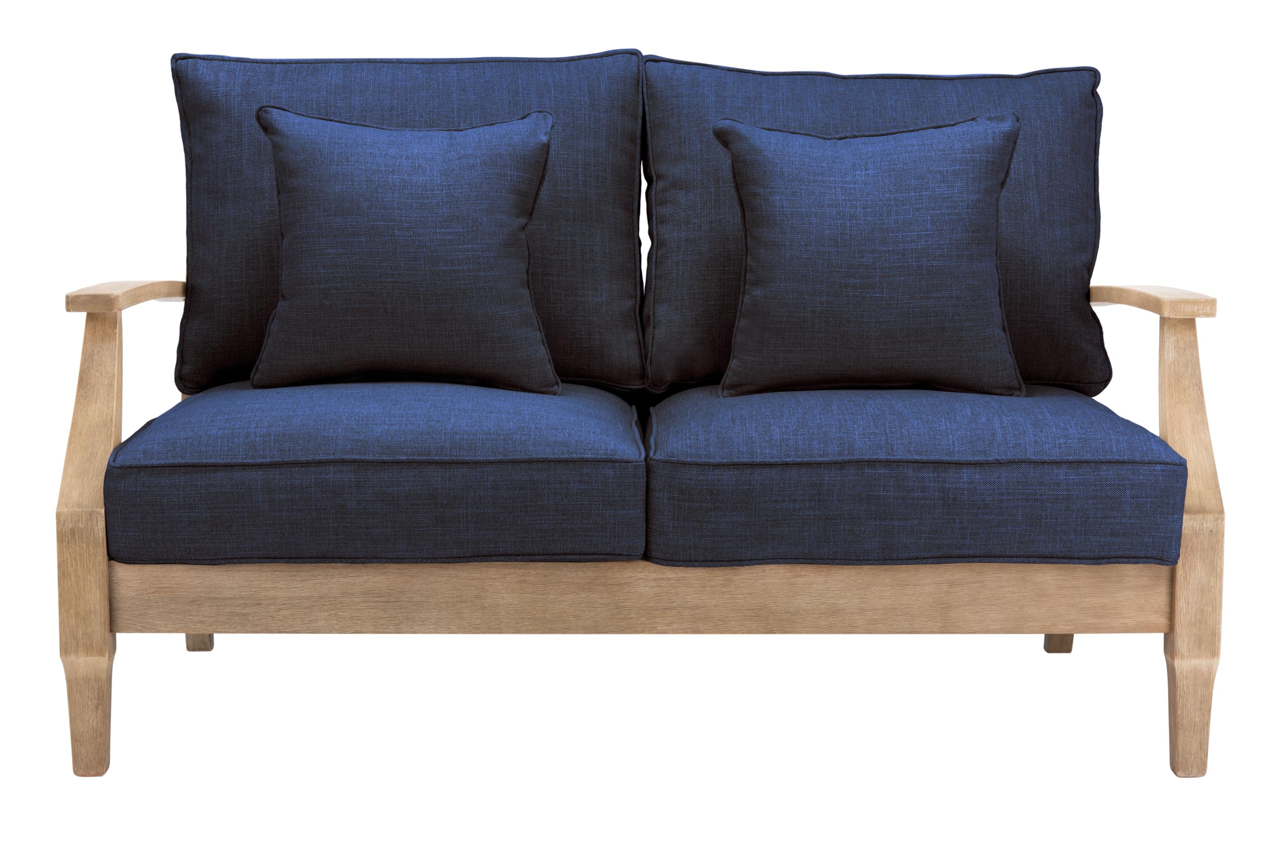 SAFAVIEH Martinique Outdoor Loveseat Natural and Navy