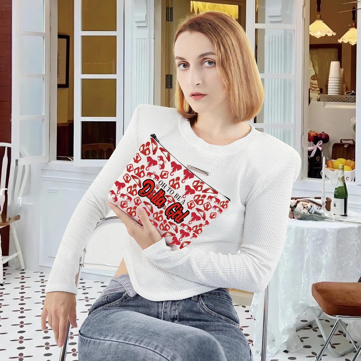 G2TUP Elephant Sorority Makeup Bag Oh To Be A Girl Cosmetic Pouch with Zippered Pocket for Women Girls (Oh To Be-new) - Image 6