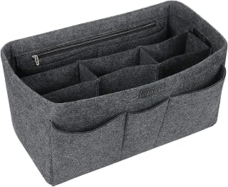 Ropch Handbag Insert Felt Inner Storage Bag Multi Compartments Colour: Gray, L