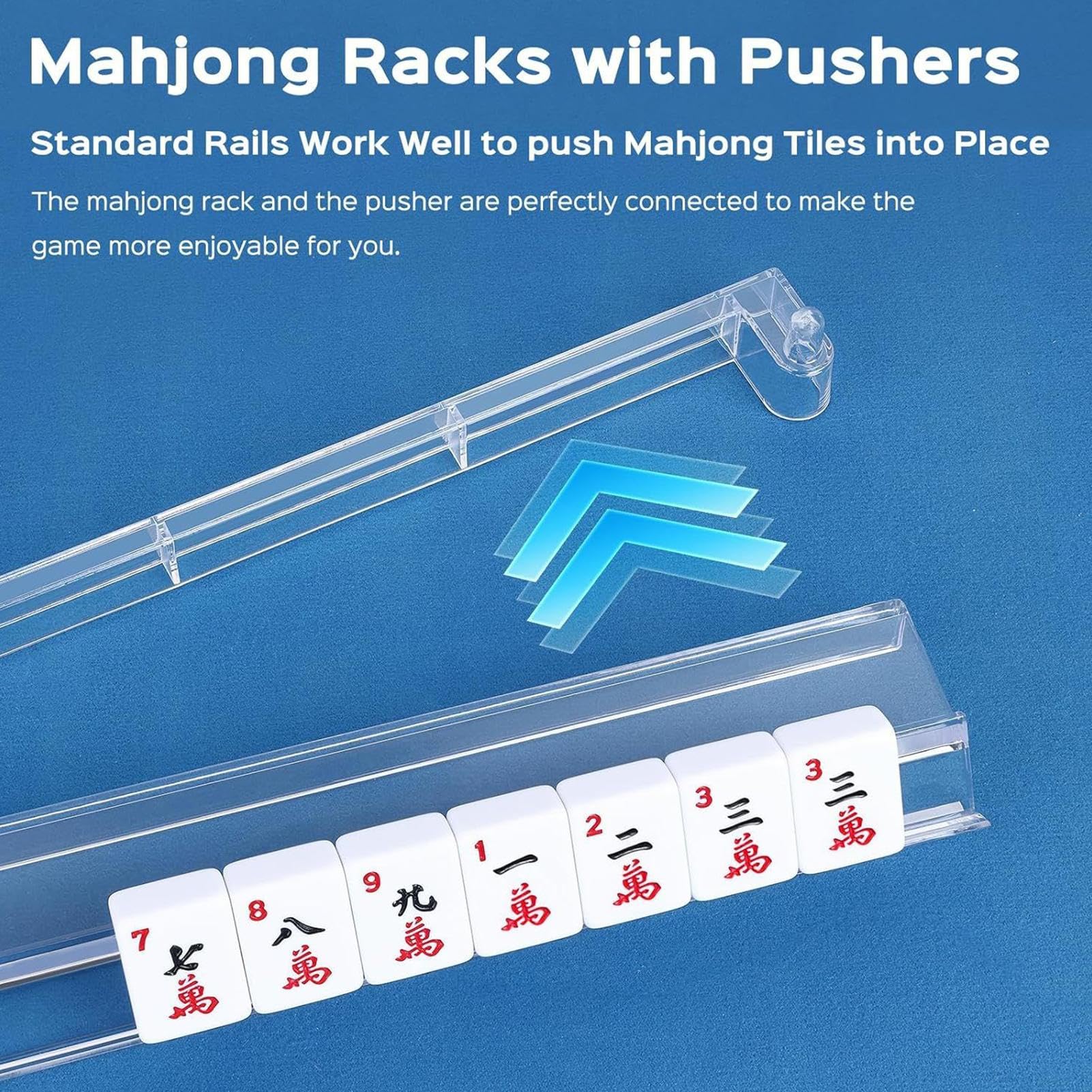 Genérico Empujadores Y Soportes Transparentes para Mahjong - 4 Accesorios para Mah Jongg | Porta Fichas de Mahjong,para Jugadores, Noche De Juegos, Reunión Familiar, Evento De Cumpleaños, Hogar Y