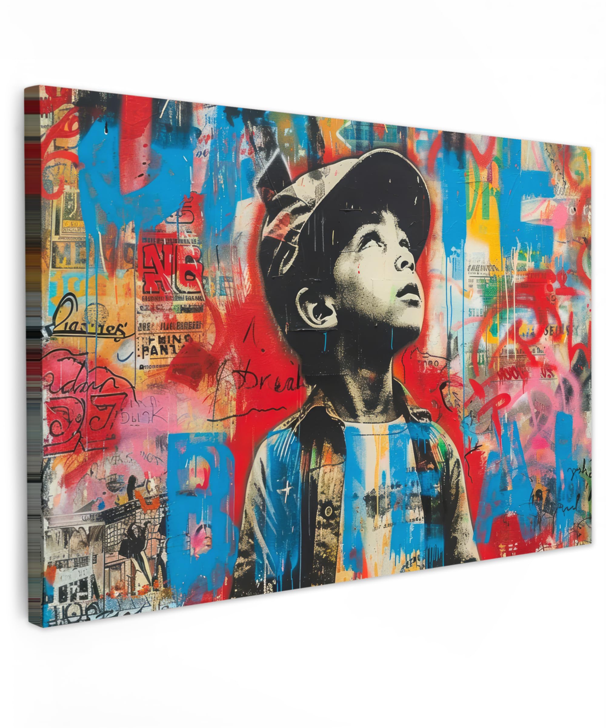 Toile Photo 60x90 Cm - Impression Haut Qualité - Déco Murale Street Art, Graffiti, Banksy