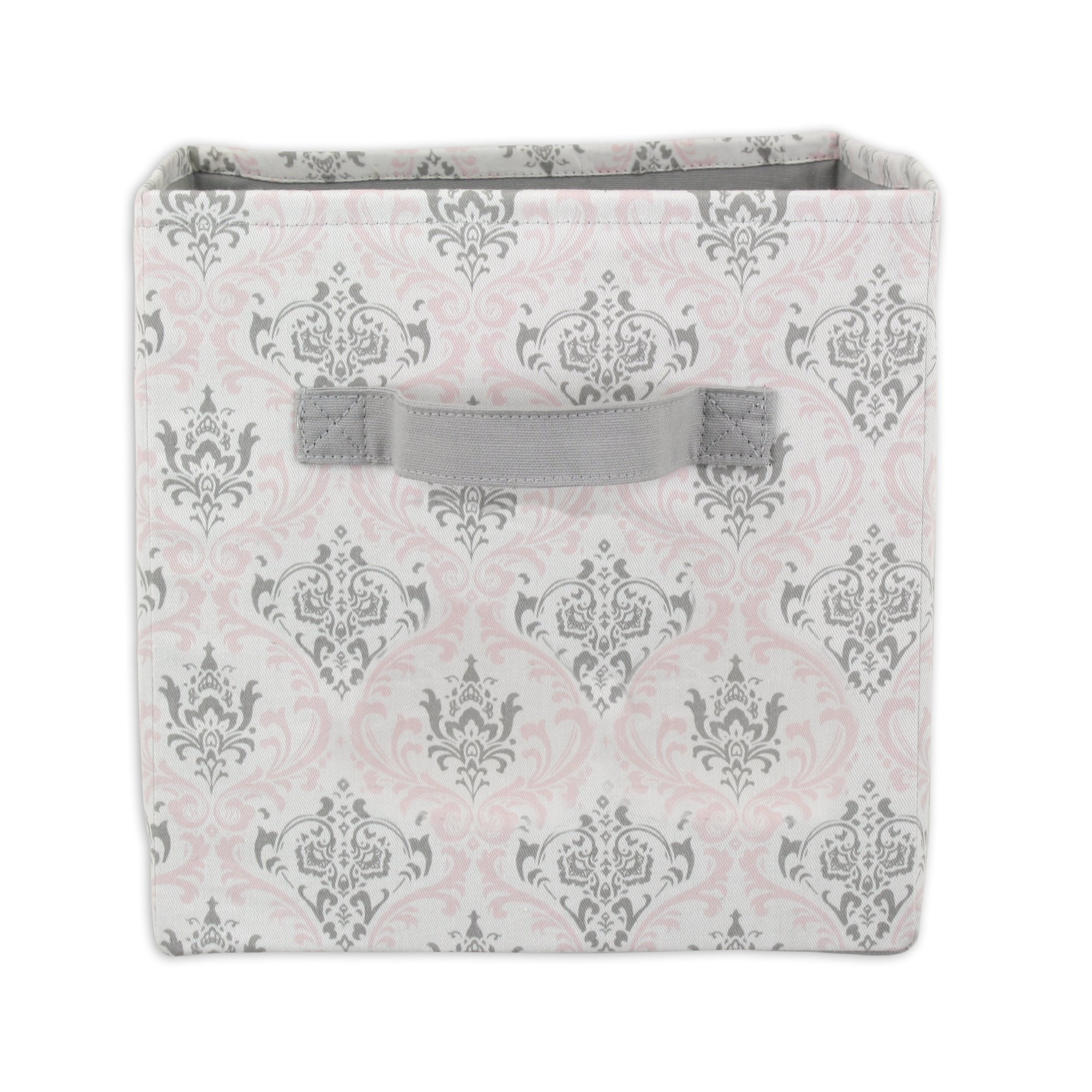 & Company Madison Bella Storage Bin with Handle, White Thread, 11-Inch Height x 10.75-Inch Width