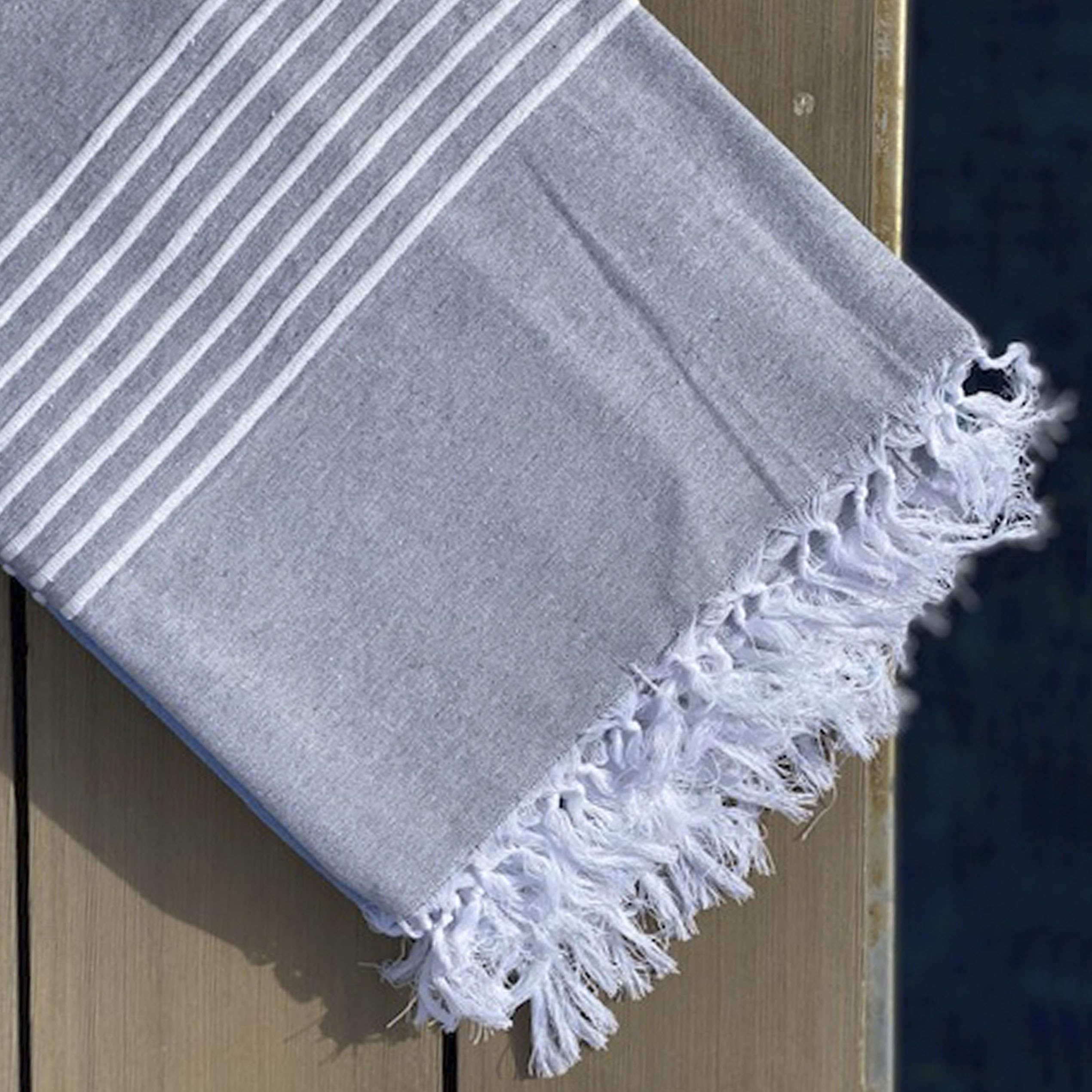 10XDIEZ 10XDIEZ - Pareo 100% algodón- Toalla de Tela para Playa o Piscina (90x180cm - Gris Hamman)