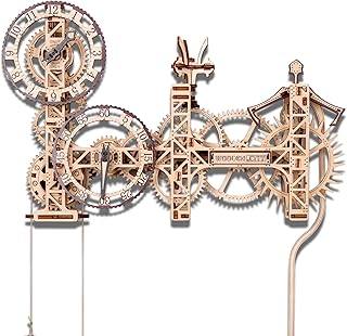 Wooden.City Steampunk Wooden Clock Kit v2 - Wooden 3D Puzzles for Adults - Build Clock Model Kit 3D Wooden Puzzles for Adults - DIY Clock Hobbies for Adults Men - Clock Making Model Kits for Adults