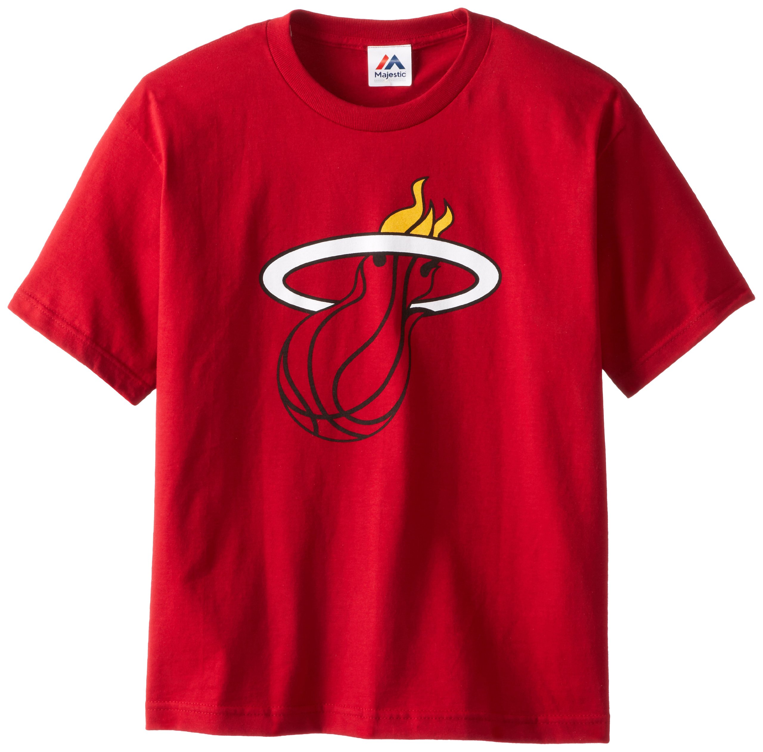 NBA Boys' Miami Heat Lebron James S/S Player Name And Number Tee (Red)