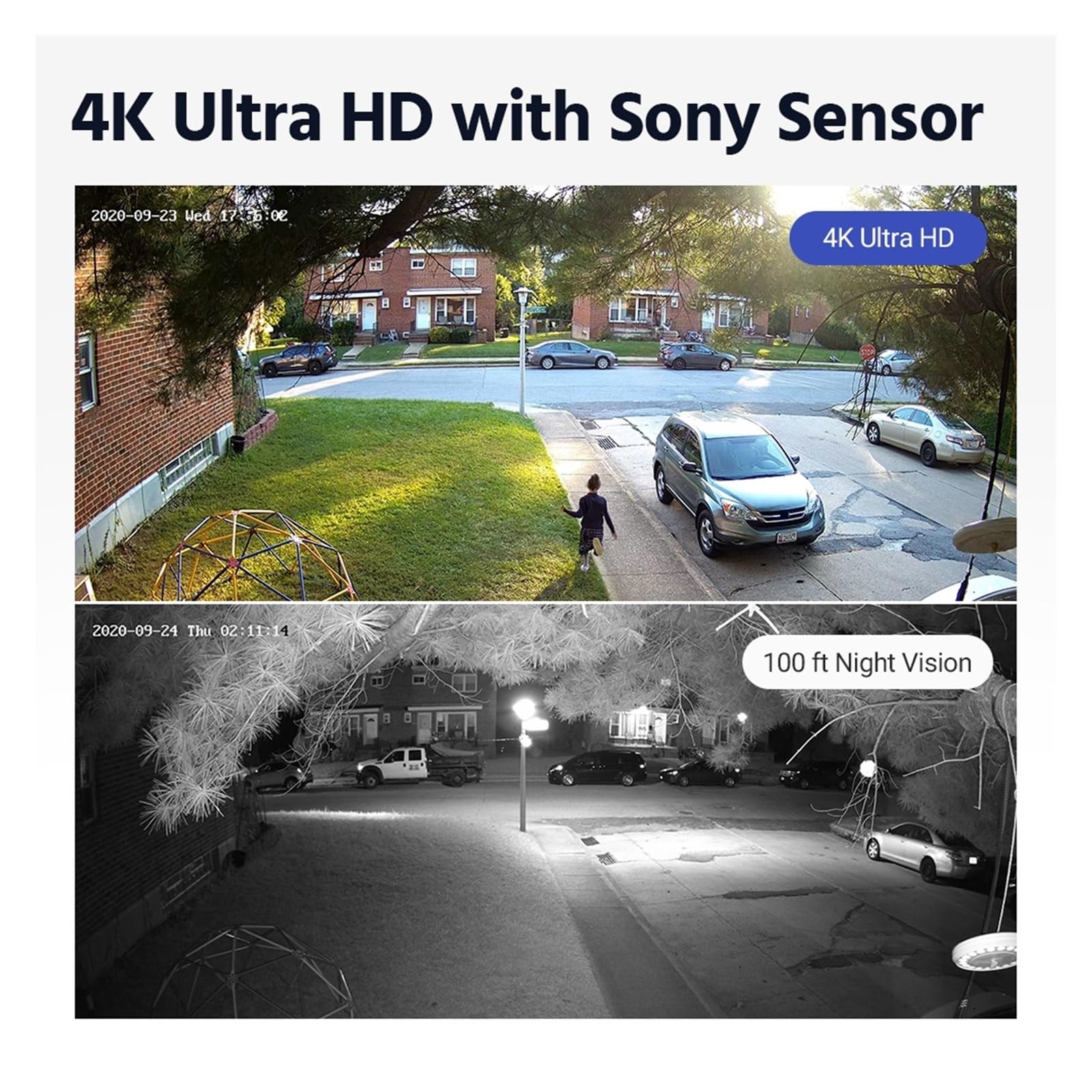 4K Ultra HD PoE Red Video Sistema De Seguridad Grabación De Audio Cámara IP 8MP NVR Grabadora Cámara De Vigilancia CCTV Kit FáCil De Instalar(1T,8PCS Cameras)