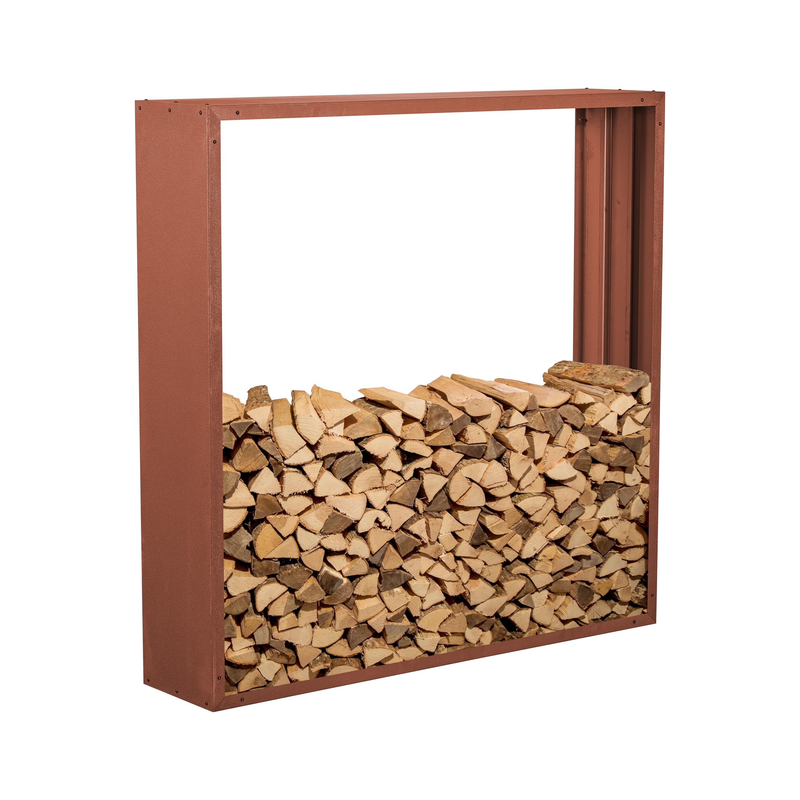 prima terra Kaminholzregal Kaminholzunterstand Brennholzregal Kaminholz Aufbewahrung Bausatz Edelrost Maße 158x118cm Tiefe 35cm