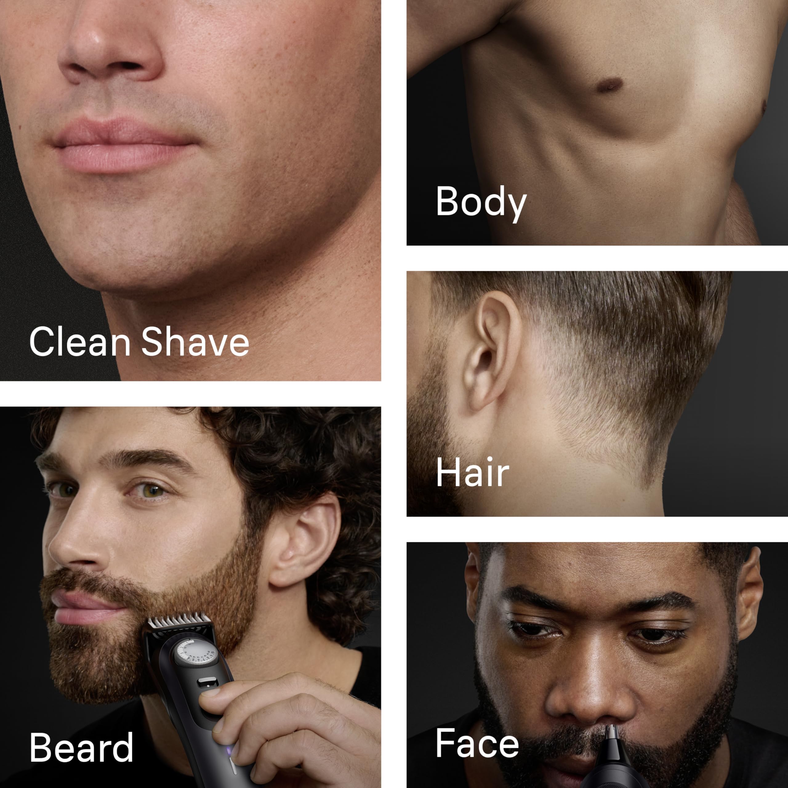 Braun Kit de rasage tout-en-un pour homme série 9 AIO 9555, barbe, visage, nez, oreille, tondeuse à cheveux, tondeuse pour le corps et manscaping