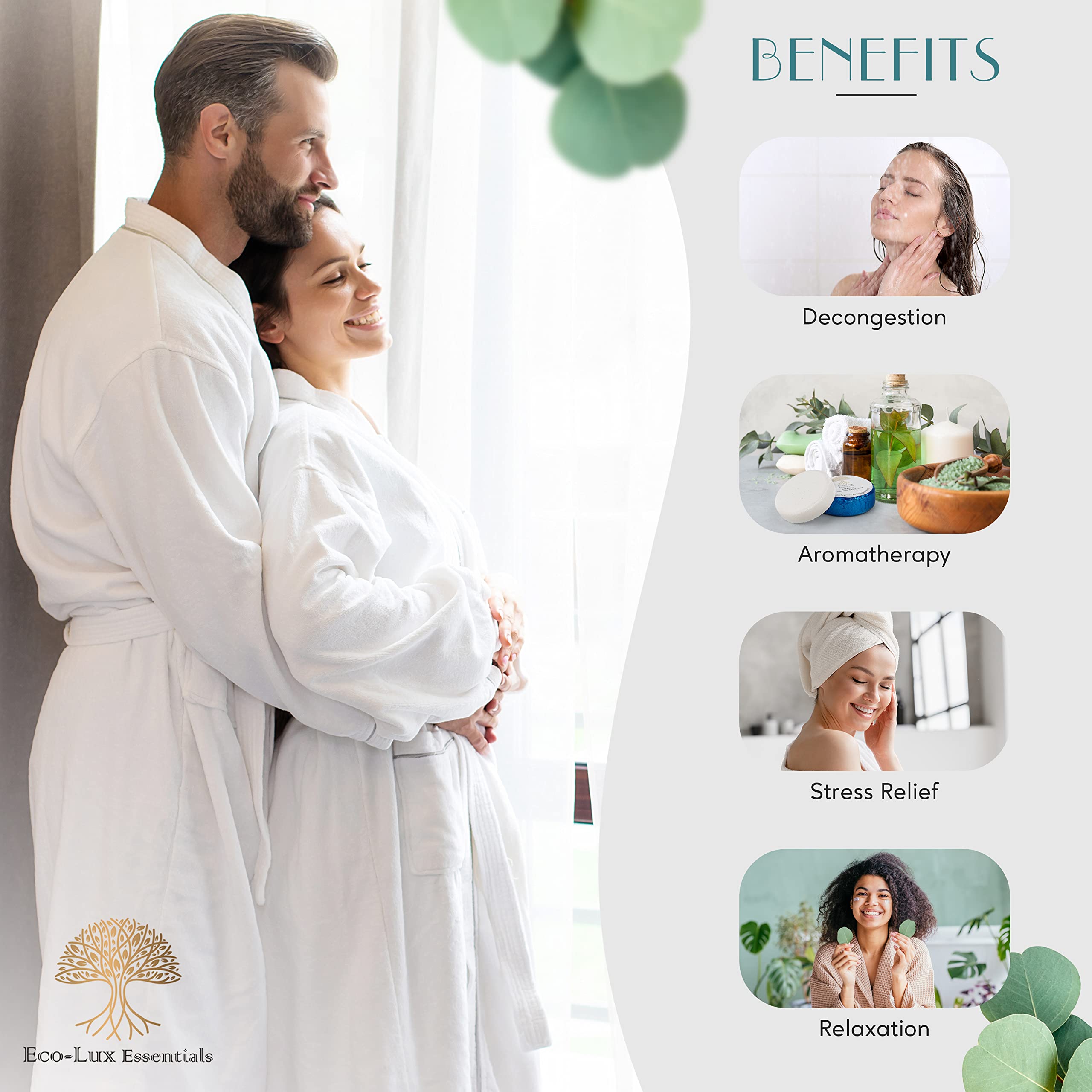 Vaporizadores de ducha de lujo, bombas de ducha, paquete de 18 aceites esenciales de eucalipto y menta para aromaterapia, mentol, regalos únicos para mujeres y hombres