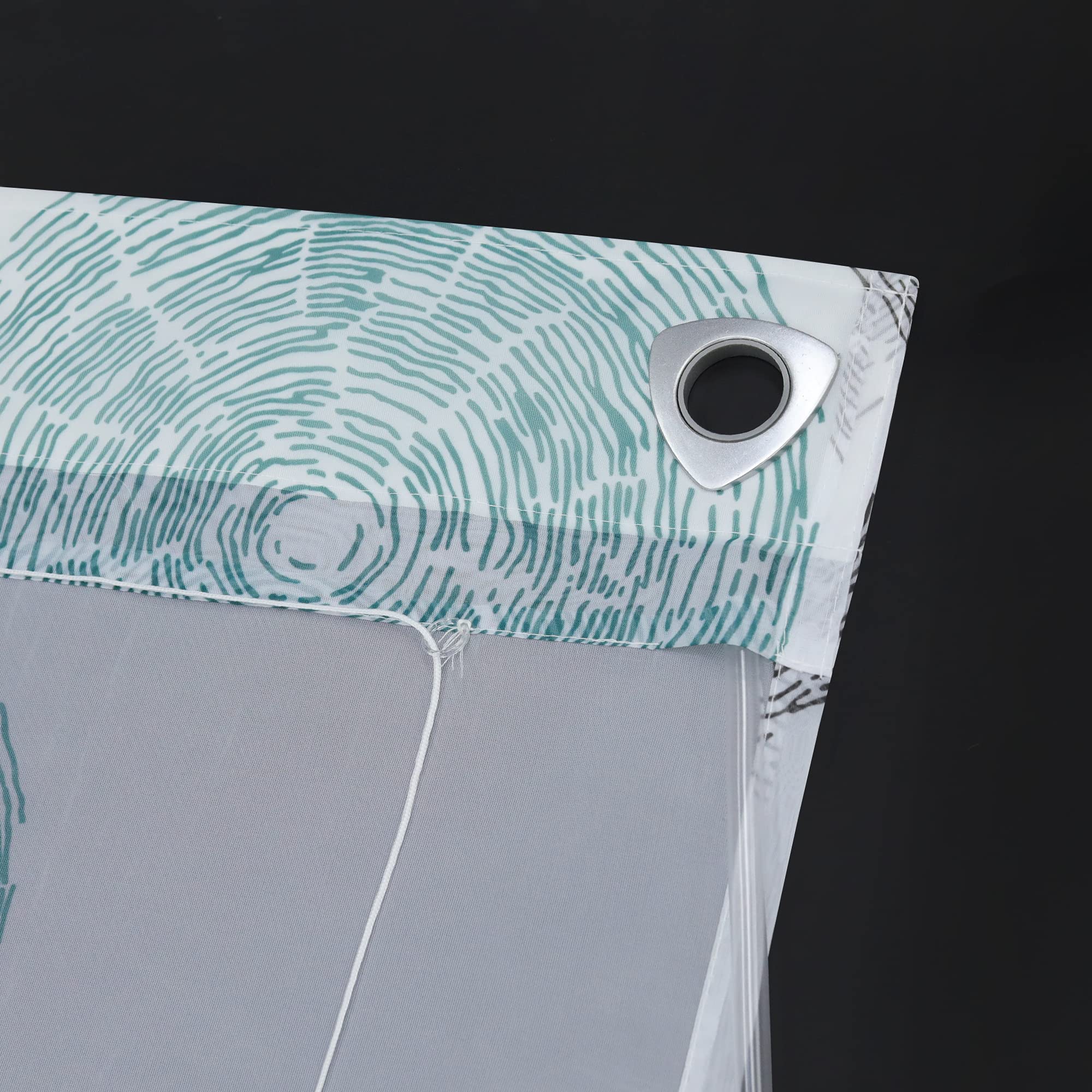 Tenda A Pacchetto In Voile Con Stampa Cerchi - Senza Fori, Con Occhielli E Ganci, 80x140 Cm, Blu