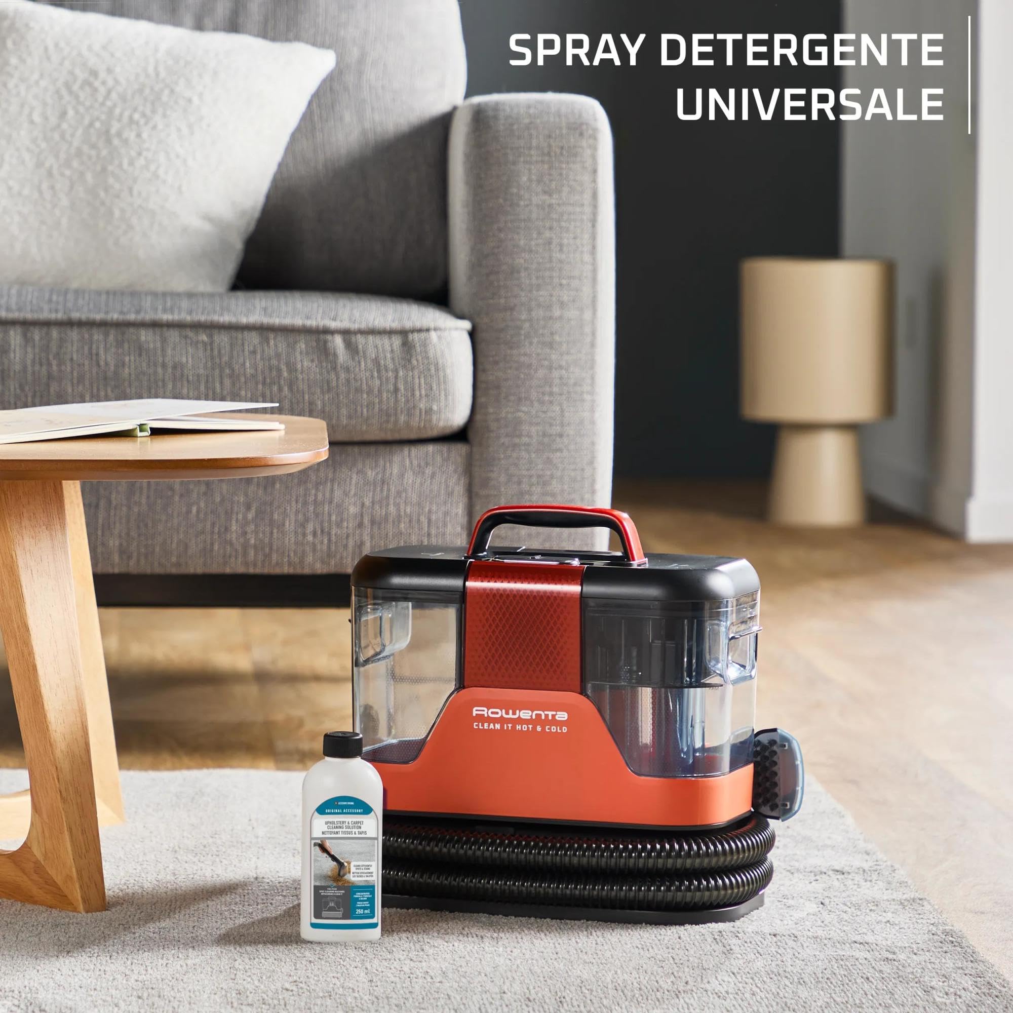 Rowenta Clean It Hot & Cold, Smacchiatore, Pulitore Portatile per Tappeti, Due Modalità di Pulizia, 1150W, IN7011