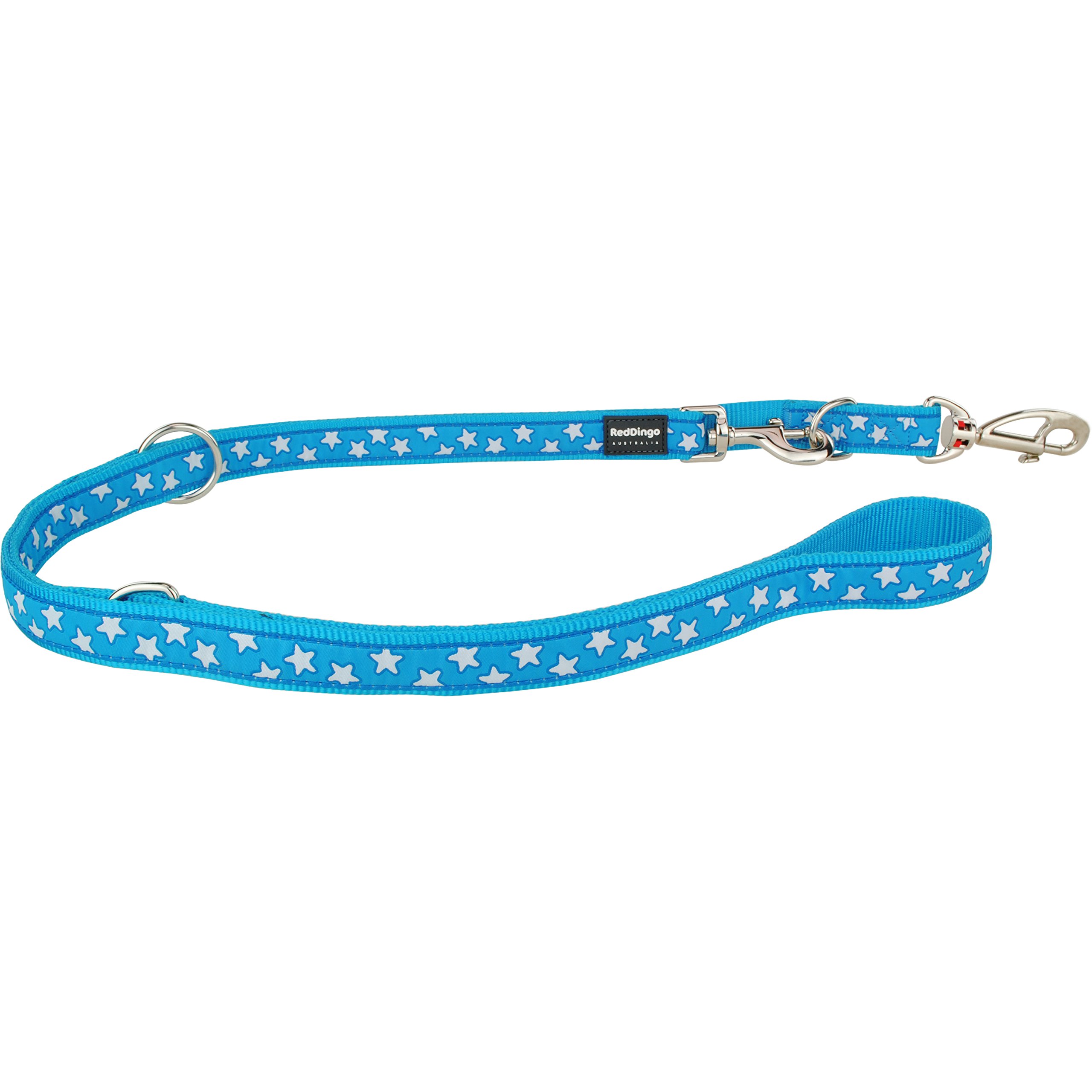 Red Dingo Multi-Purpose Dog Stars Lead, White On Turquoise, Large