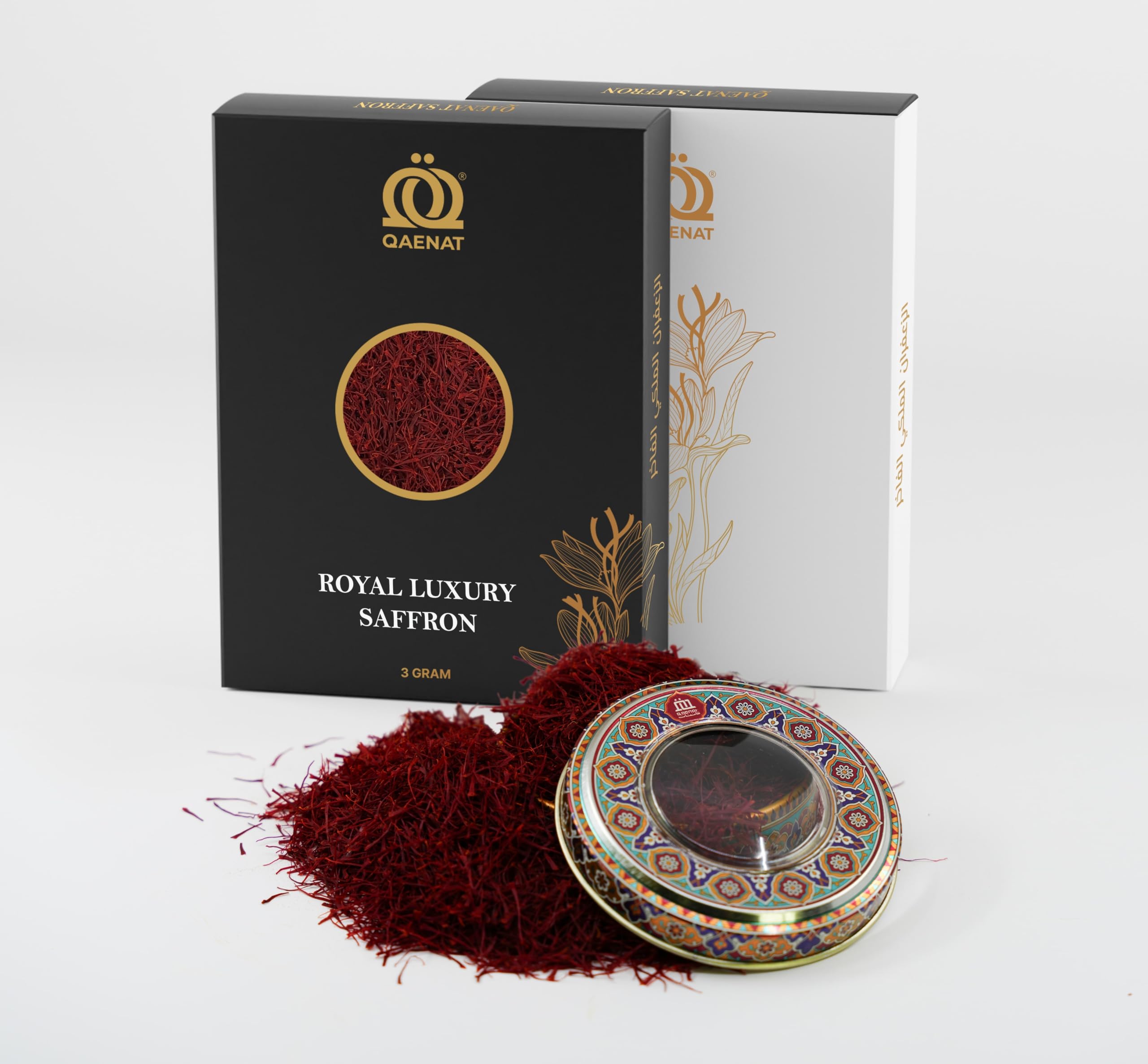 Qaenat Saffron Royal Luxury – Premium All‑Red Super Negin Threads | Pure & certified Kesar | (3g)
