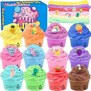 uscan Cloud Slime Butter Slime Kit, Fluffy Slime for Kids Slime Pack of 12, Crunchy Slime Slime Party Favors Supplies Slime Kit for Girls Boys Kids Toy Slime (pack-01)