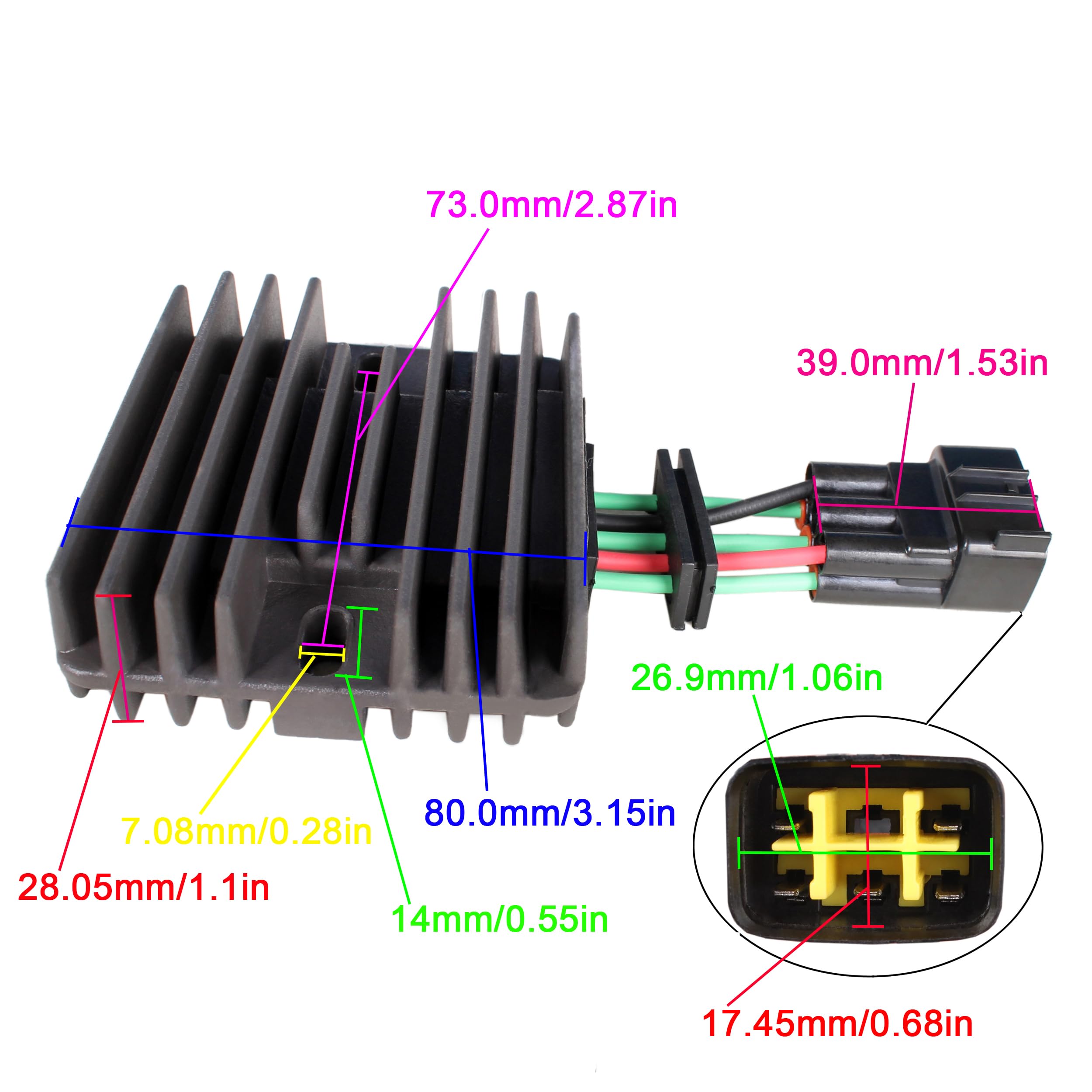 Voltage Regulator Rectifier For Yamaha 4-Stroke Outboard - Compatible With F50, F60, F70, F115, FL115 Models - View #2