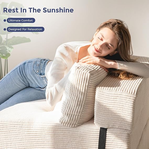 MAXYOYO Folding Sofa Bed, Convertible Sofa Bed with High-Density Support Foam, Portable 4 in 1 Fold Out Chair to Floor Lounger, Versatile Floor Couch for Living Room Bedroom
