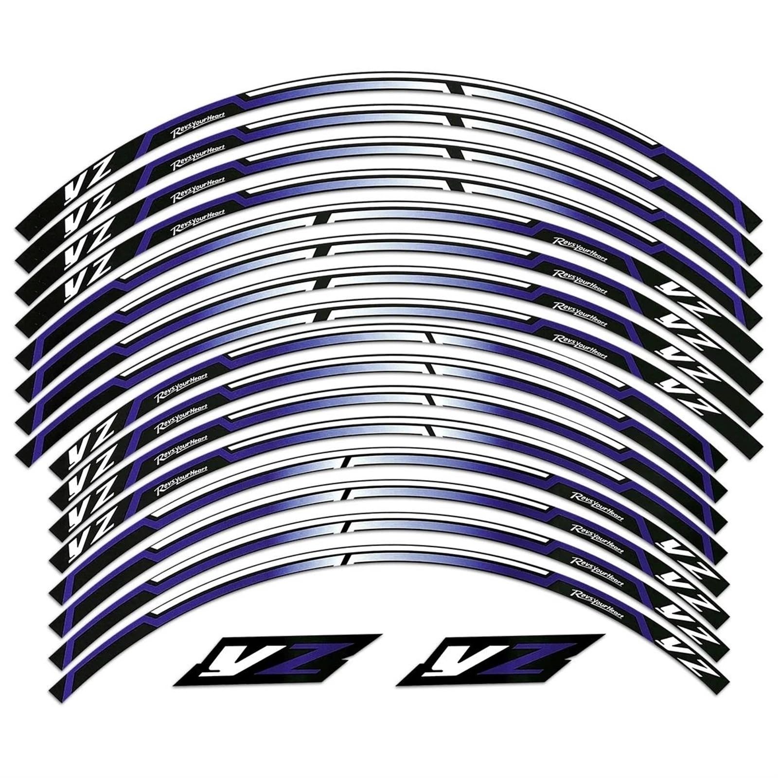 Motorcycle Reflective Rim Sticker Wheel Decals Set Modification Stripe for Yamaha YZ 125 250 250F 450F Spare Parts(Blu)