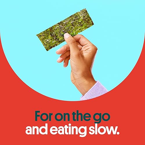 Vista 55 de gimMe Grab & Go - Sal marina y aceite de aguacate - 5 unidades - Hojas de algas tostadas orgánicas - Keto vegano sin gluten - Gran fuente de yodo
