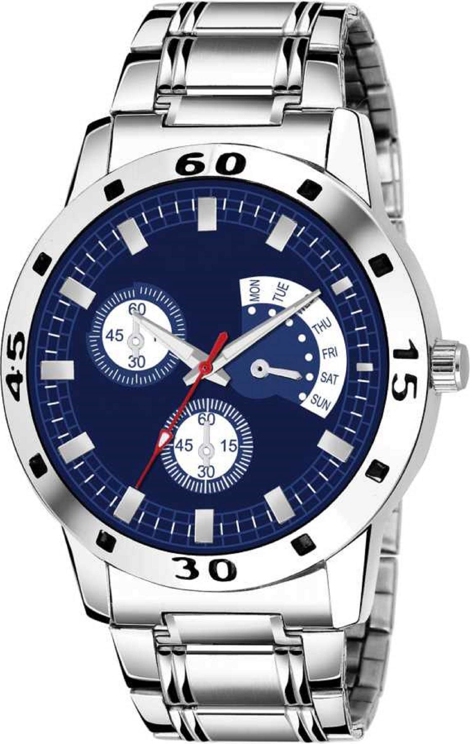 ZUPERIA Steel Chain Analogue Watch for Boys & Men (Blue) (B08QTLZHG2) Amazon Price History, Amazon Price Tracker
