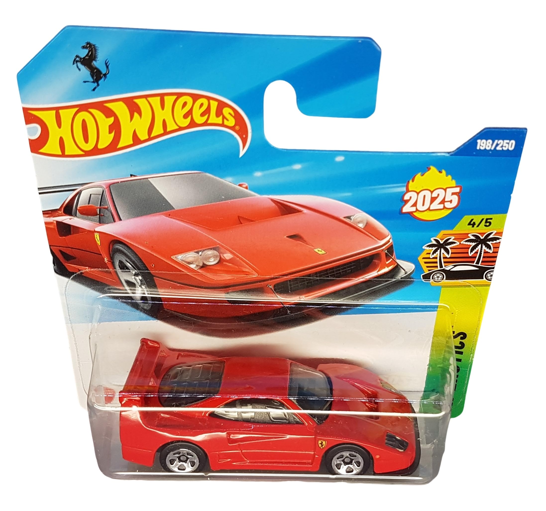 Hot Wheels Ferrari F40 Competizione HYW59 HW Exotics 4/5 Short Card Red Ferrari Licence Mattel 2025 1:64, Rot, 7 cm x 3 cm x 3 cm - Image 2