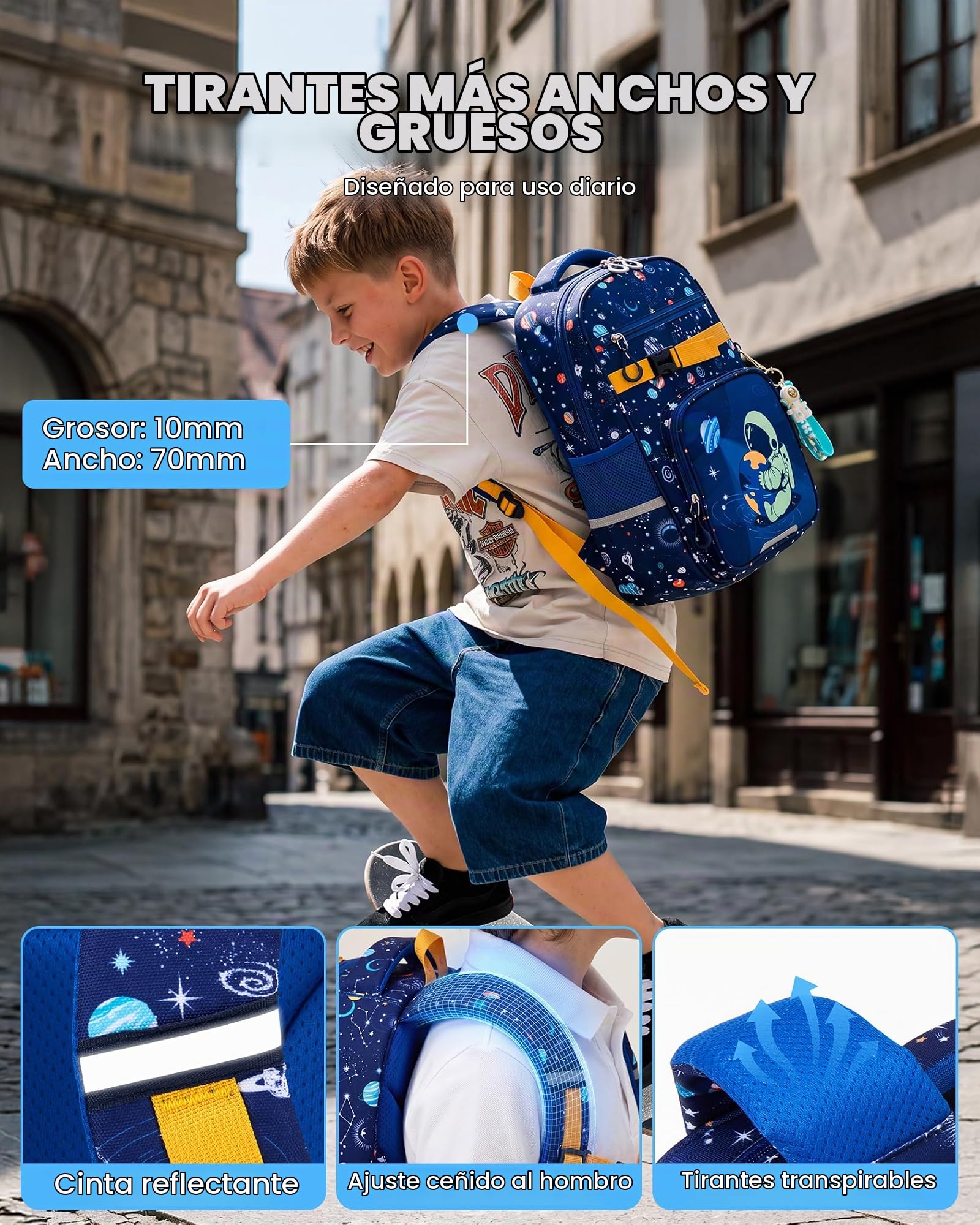 Amythe 3 Piezas mochila escolar niño a partir de 1ª clase para colegio