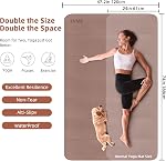 Grand tapis de yoga, 188X120CM Très large & Tapis de yoga pliable long, 1CM Mat de yoga pliant épais, 2-Person Mat d'entraînement pour la gymnastique à domicile, Mat de fitness extra grand non-dérapant pour HIIT, Yoga, Stretching, Portable Design pour un rangement facile