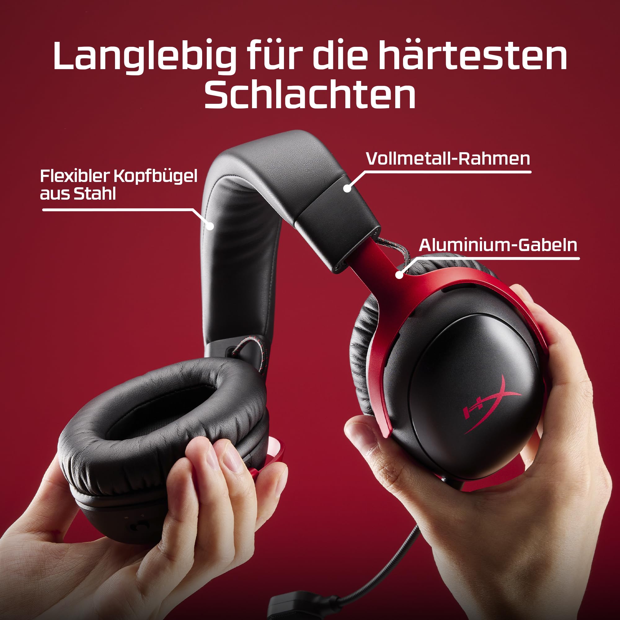 HyperX Cloud III S Wireless Gaming Headset mit bis zu 120 Std. Akkulaufzeit | Gaming & Streaming, 2,4 GHz & Bluetooth, Memory-Schaumstoff, Klare Sprach-Chats, Geräteübergreifende Nutzung