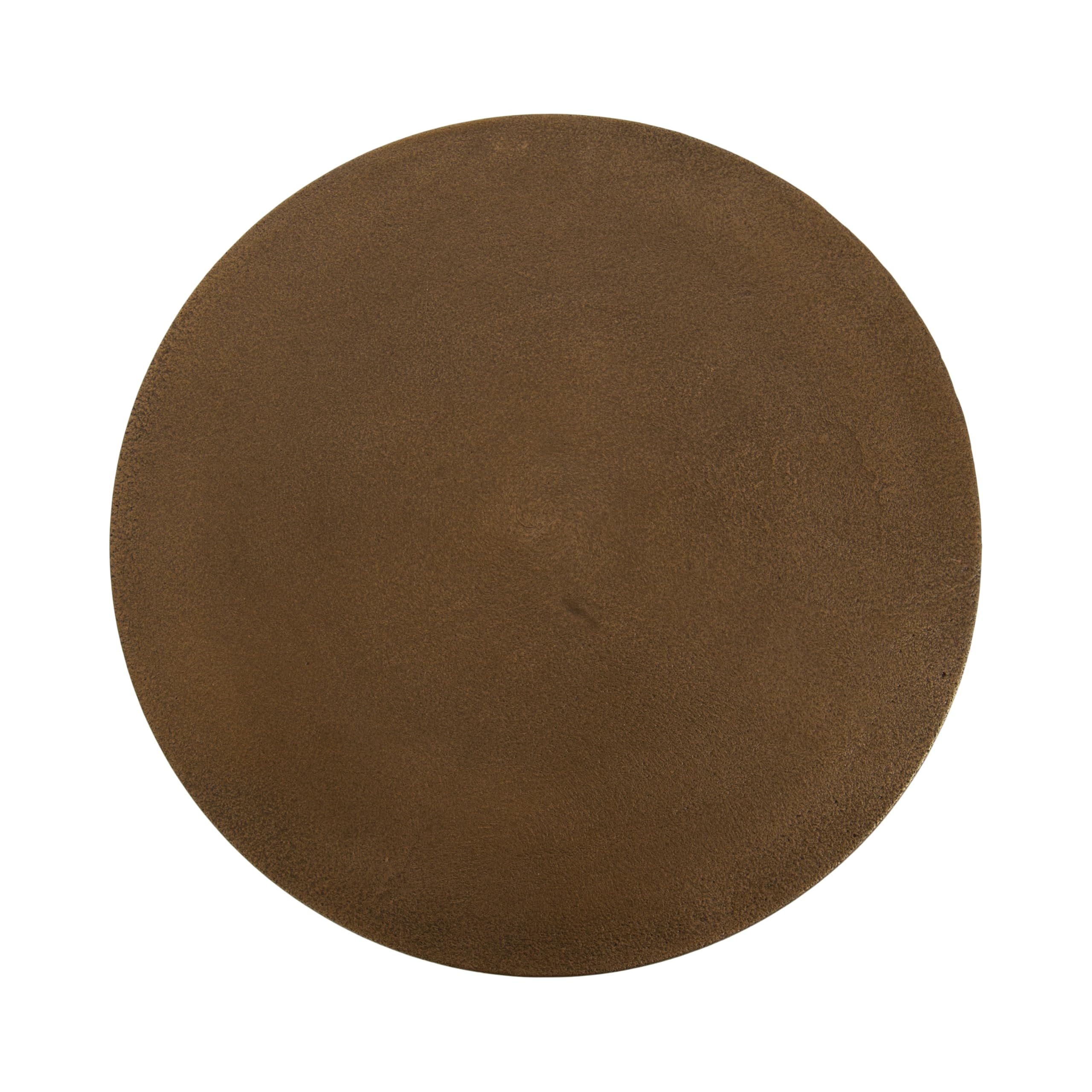 Kate and Laurel Henshall Mid-Century Metal Round Side Table, 12 x 12 x 24, Antique Brass, Sand Cast Aluminum Sculptural Indoor Plant Stand with Tripod Base for Use as End Table or Bedroom Nightstand