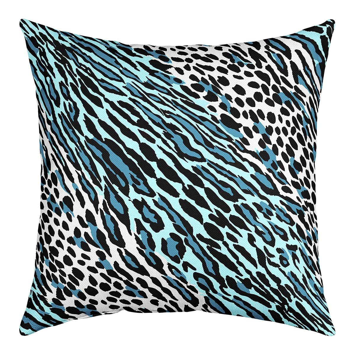 Homemissing Juego de 4 fundas de almohada de leopardo para sofá, cama, estampado de guepardo azul occidental, fundas de cojín decorativas de safari, rellenos de almohada no incluidos, 20 x 20 pulgadas