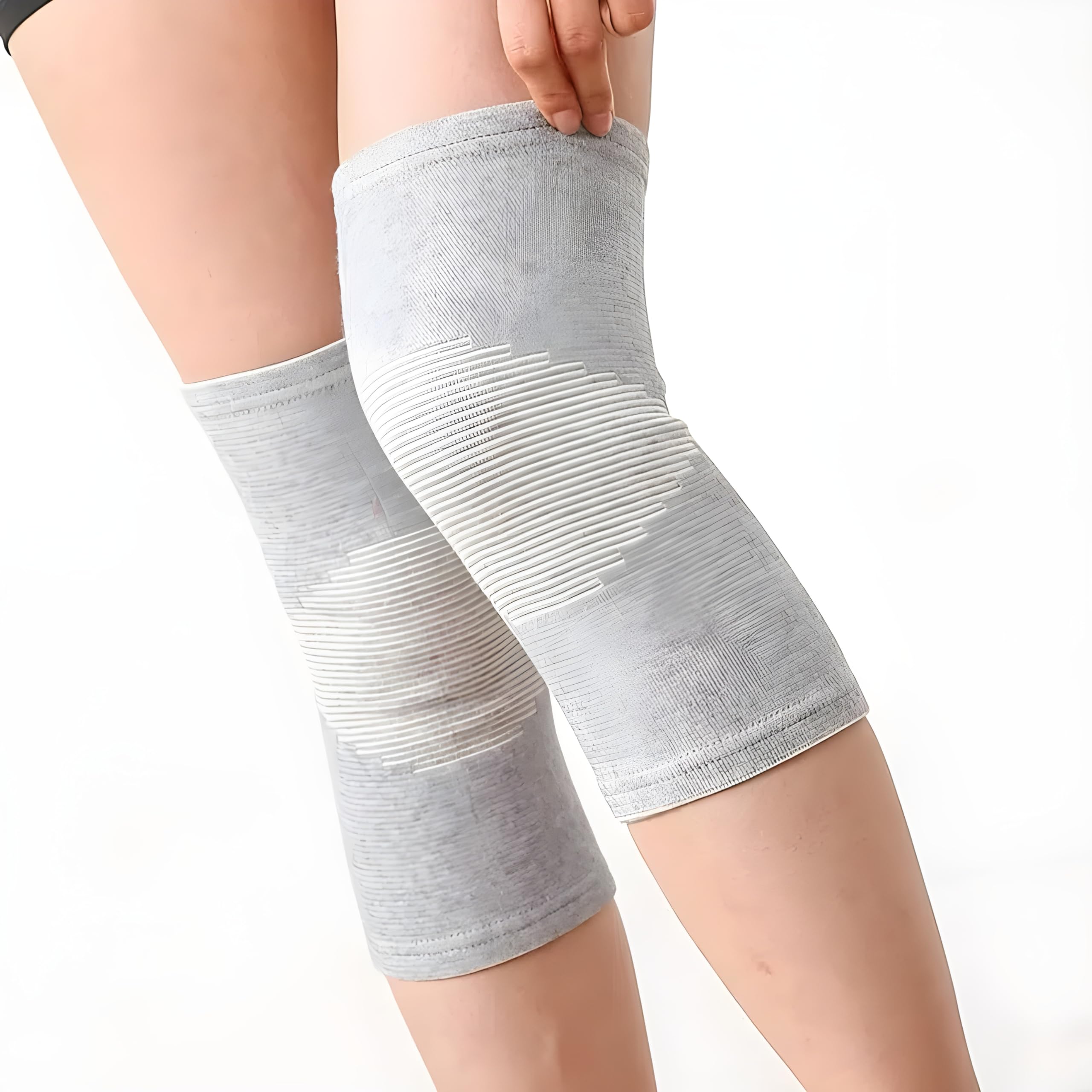 Bamboo Yarn Knee Brace for Men and Women - Knee Pain, Gym, Running, Basketball, Meniscus Tear, Sports, Joint Pain Relief, Injury Recovery │ Pack Of 2 (L) (B0CM97SBCD) Amazon Price History, Amazon Price Tracker