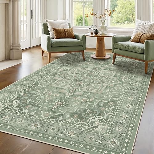 Miniatura 49 de Alfombras Redondas Beige de 4 pies, Alfombra Circular Pequeña Antideslizante Lavable de Pelo Bajo y Fina para Entrada, Cocina, Comedor, Alfombra