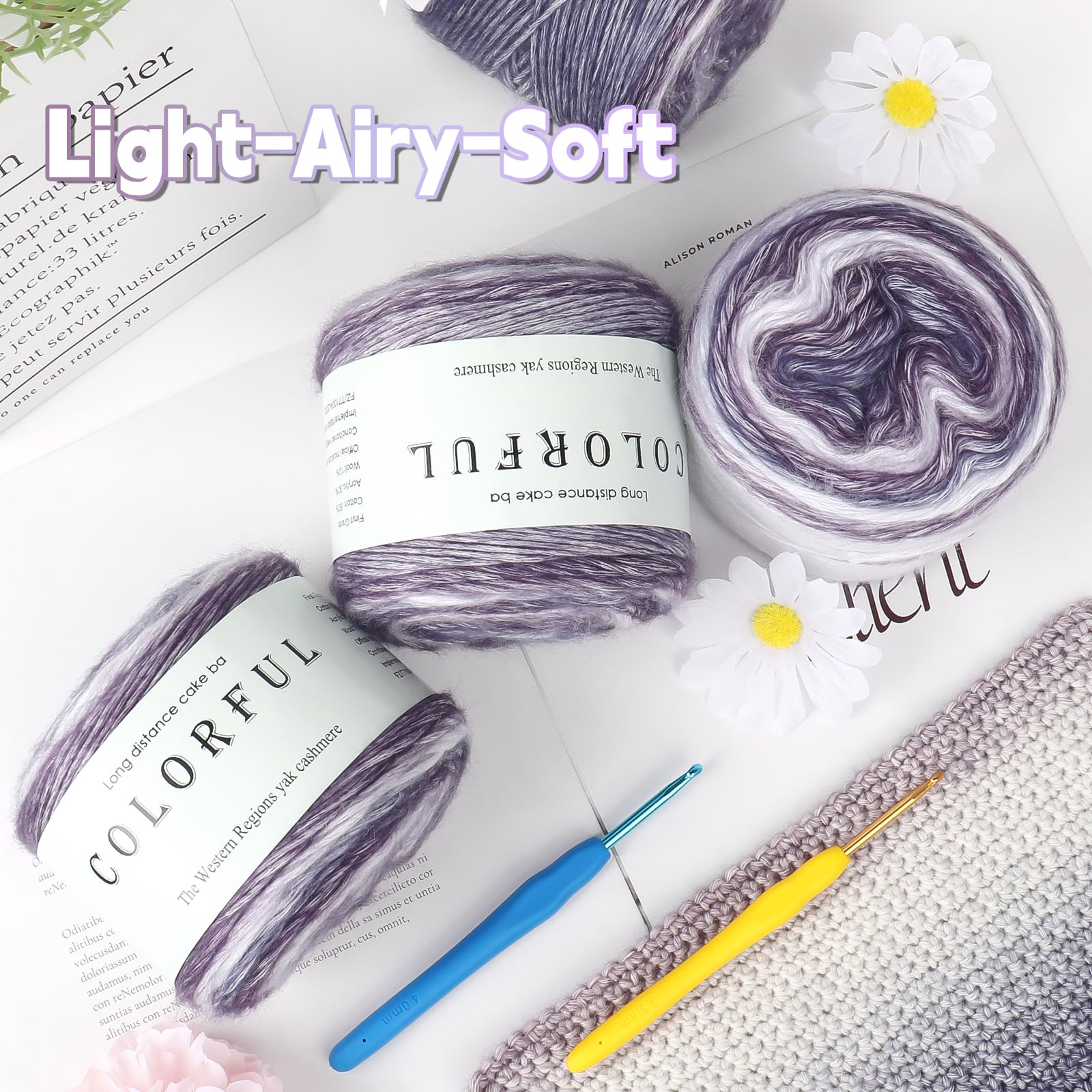 Reessy Ombre Yarn, Gradient Cake Yarn - Image 2