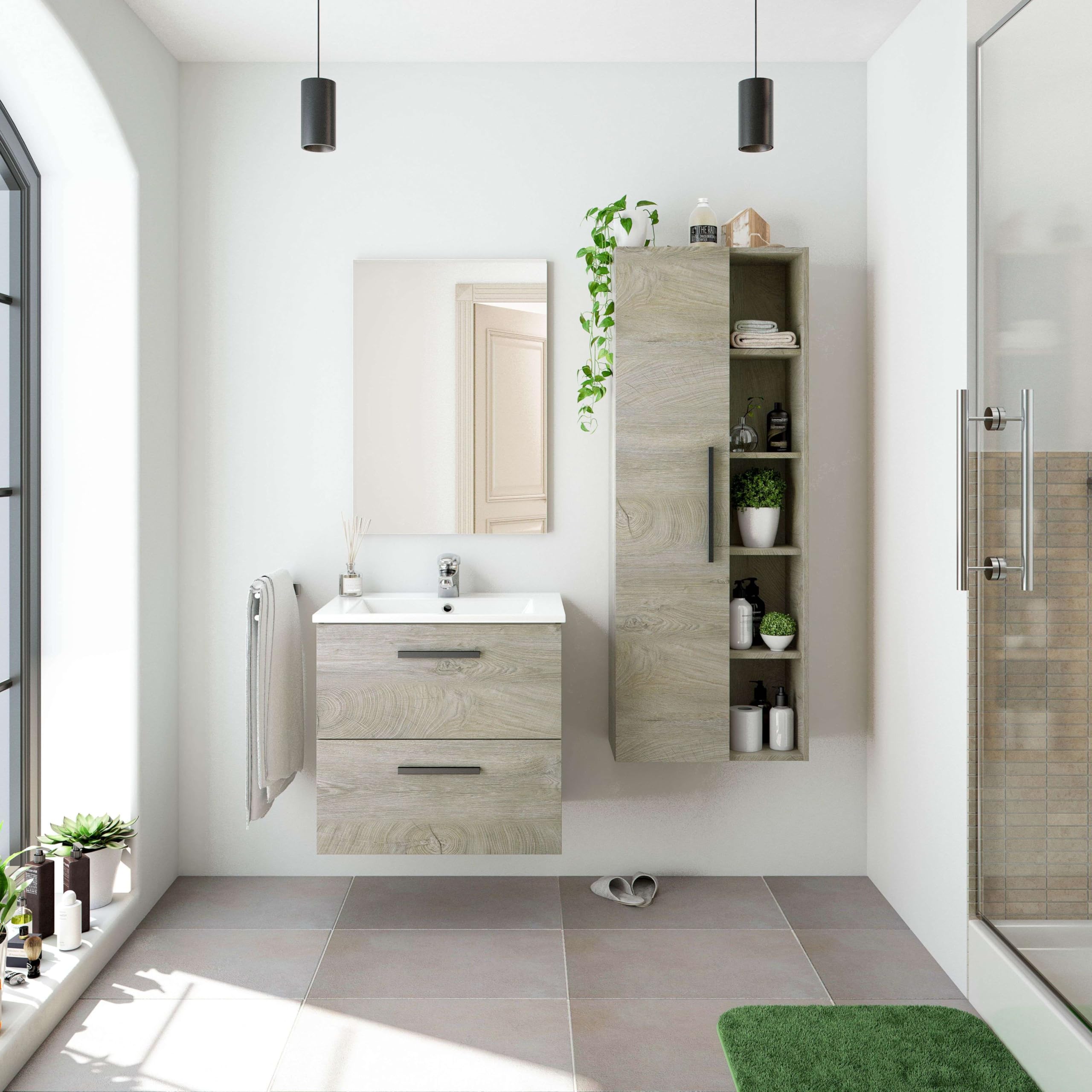 Miroytengo Columna de Baño Color Roble Alaska 135x51x25 cm