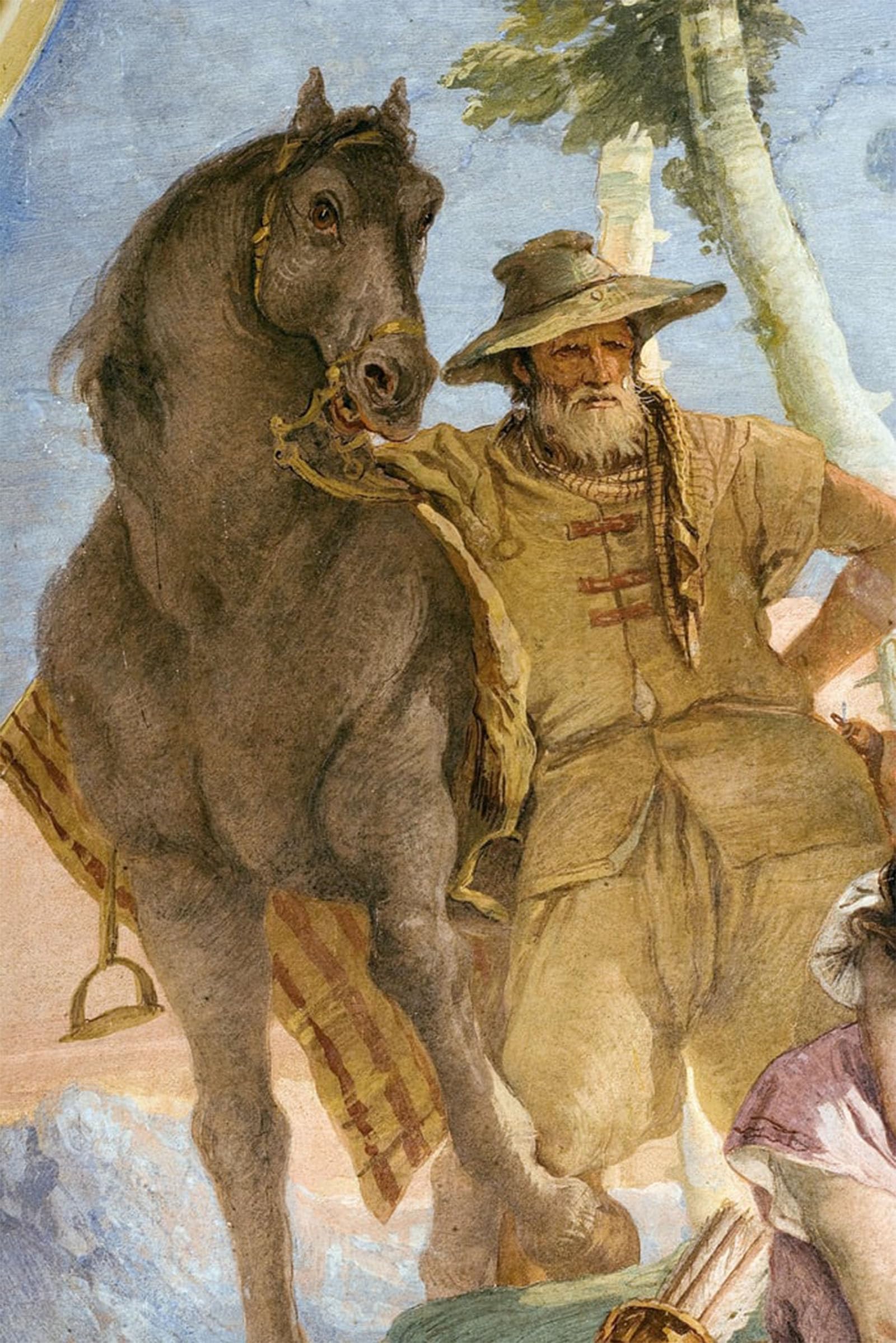 ARTXLXXBN Famous Painting Art Wall Decor Abstract Art Picture Detail of Peasant by Battista Tiepolo Animal Pictures for Home Decor 60x90cm