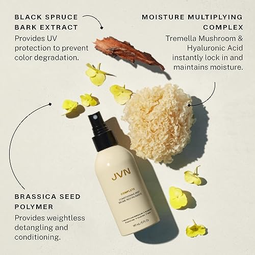 Miniatura 5 de JVN Bruma acondicionadora completa sin encrespamiento, espray de hidratación sin encrespamiento, fórmula vegana, sin sulfato (5 onzas líquidas)