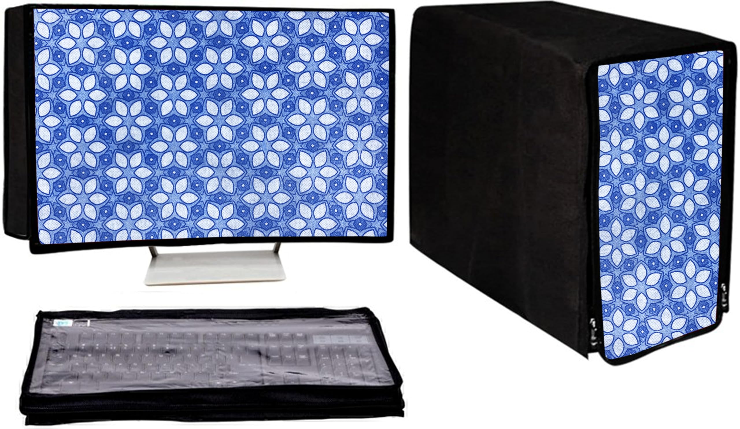 GUTSAV SALES Computer Desktop 3 in 1 DustProof Cover Combo 24 Inch Computer Desktop CPU Keyboard Cover Set of 3 in Size of 21x1.5x15 Inch|-image-48