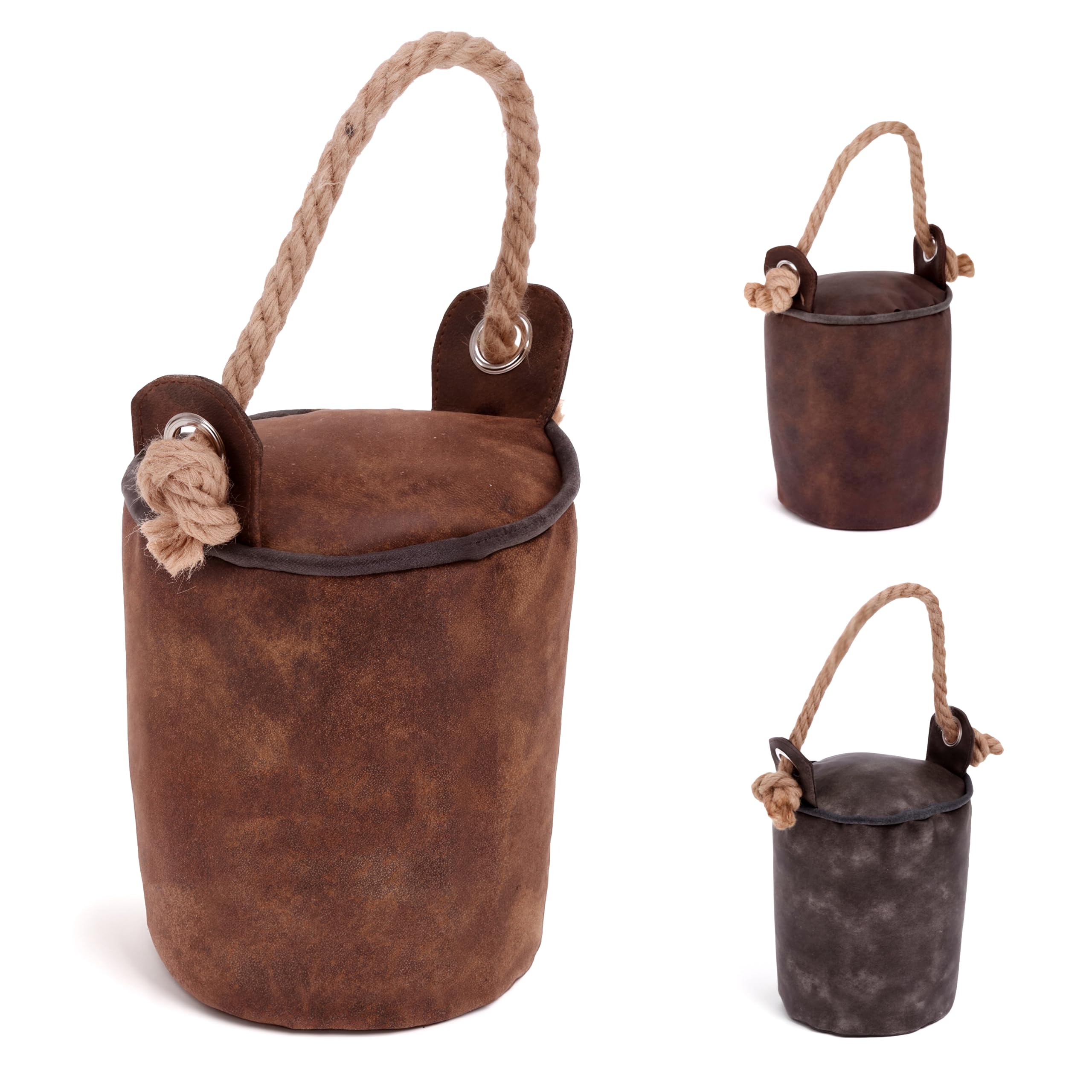GEEZY Faux Leather Novelty Door Stop with Rope Handle - Decorative Stopper | Weighted novelty door stopper with soft fabric prevents loud slamming and is easy to lift. Suits homes and offices.
