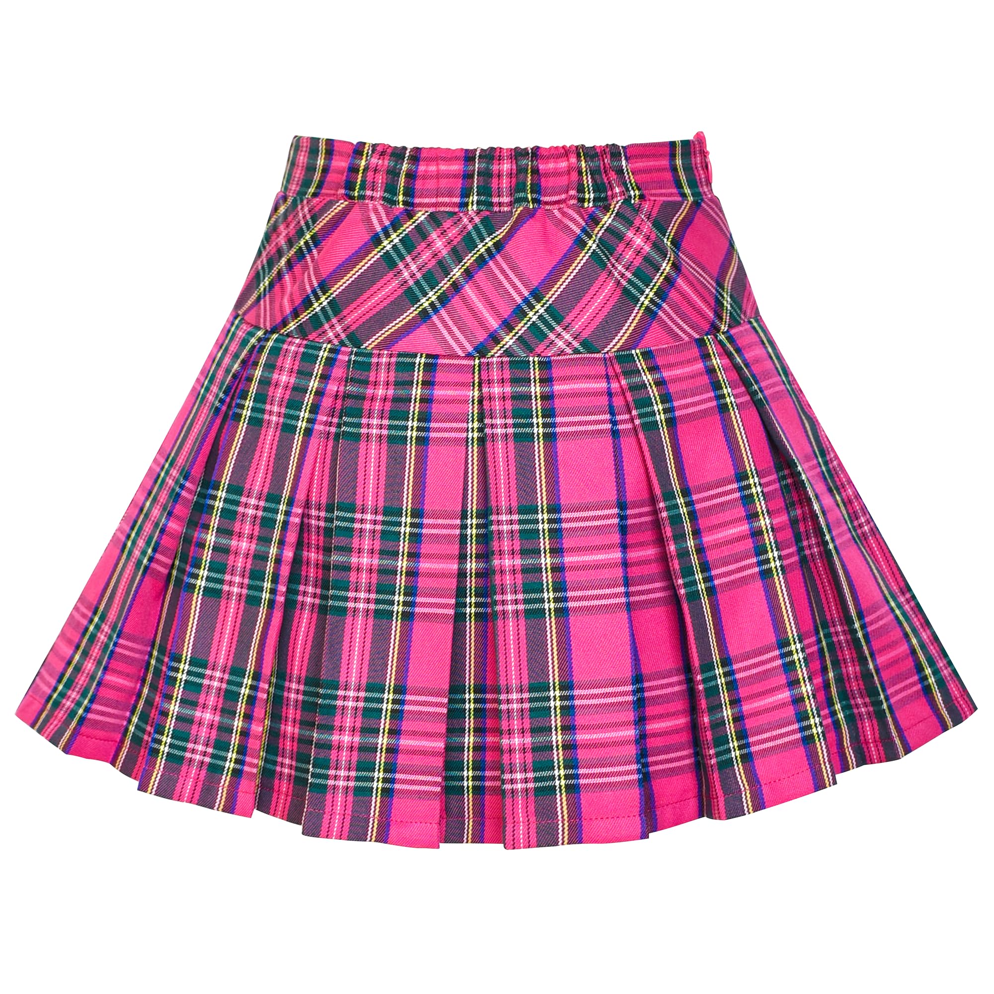 Sunny Fashion Filles 2 pièces Fixer Jupe T-Shirt Recadrer Tricot côtelé Plaid Décontractée École 4-10 Ans