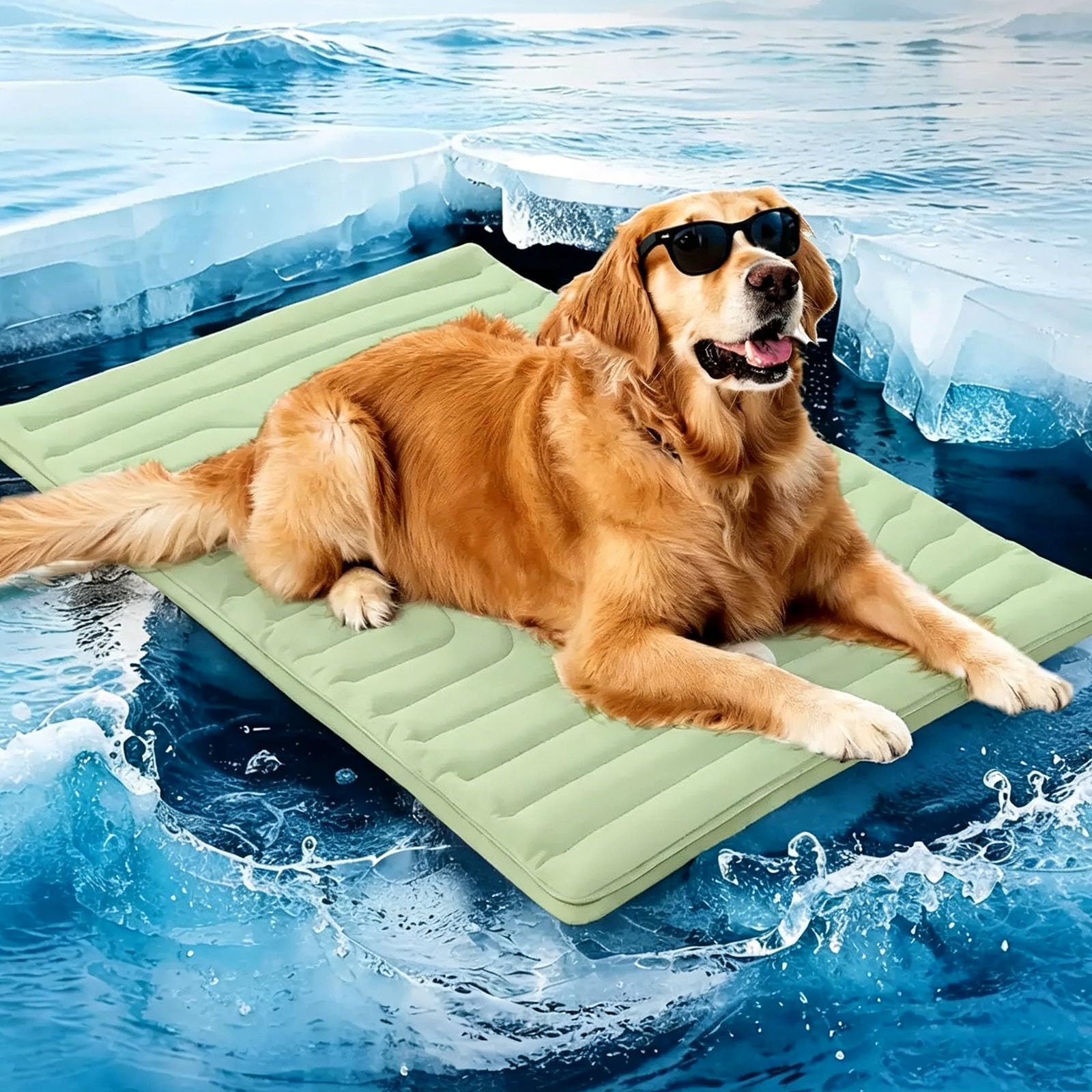 PawFroste Dog Cooling Mat, Washable Portable Pet Cool Mat with Instant Cool Effect, Easy-Clean Durable & Anti-Scratch Resistant, Breathable Self Cooling Pad for Cats Dogs in Summer (#D,S)