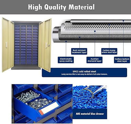 Miniatura 4 de Piezas Gabinete Herramientas Gabinete de almacenamiento 60 Cajón Piezas de plástico Organizador Cajones de almacenamiento de plástico 2 divisores 5