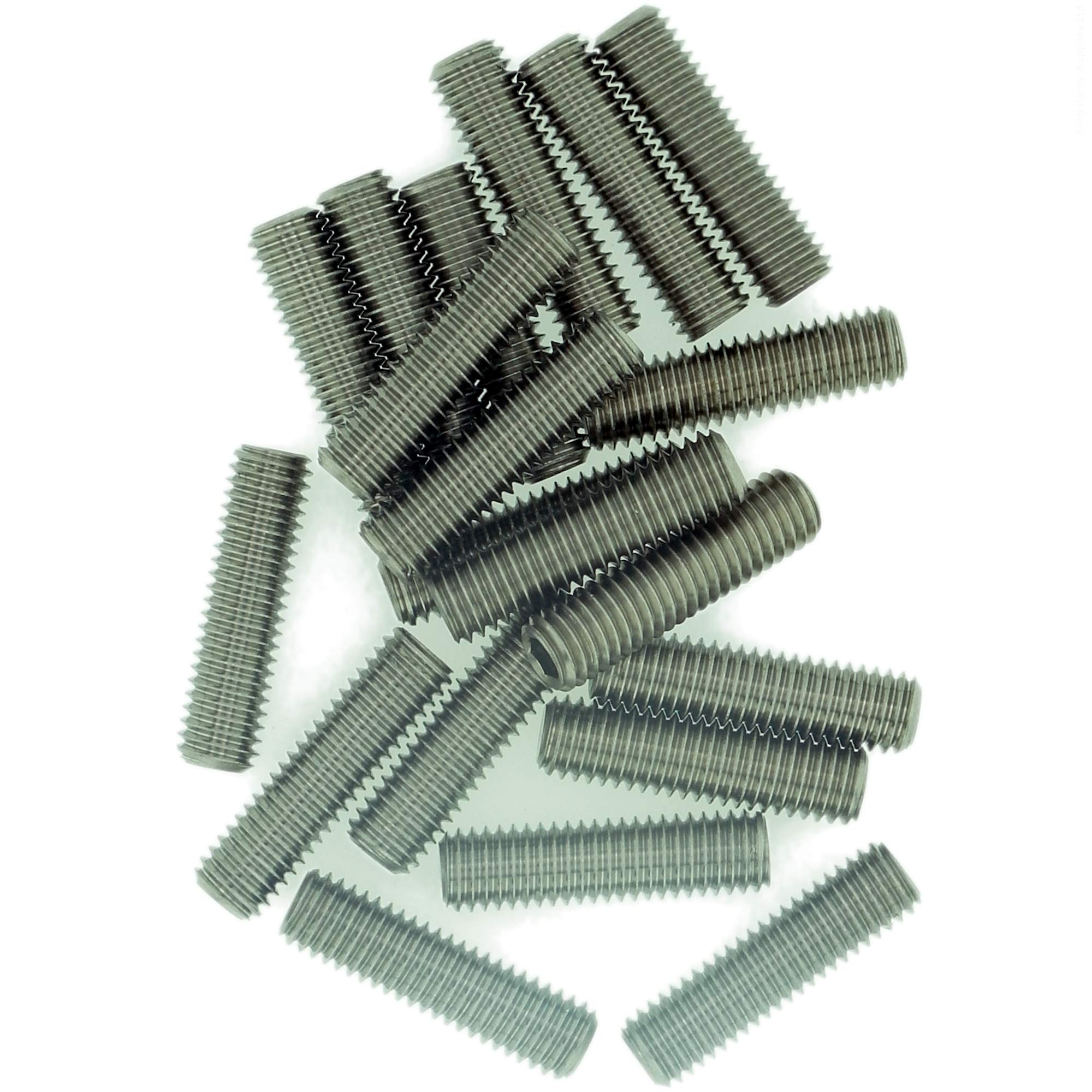 Singularity Supplies M6 (6Mm X 14Mm) Hex Socket Grub Screw (Flat Point) - Stainless Steel (A2) (Pack Of 20)