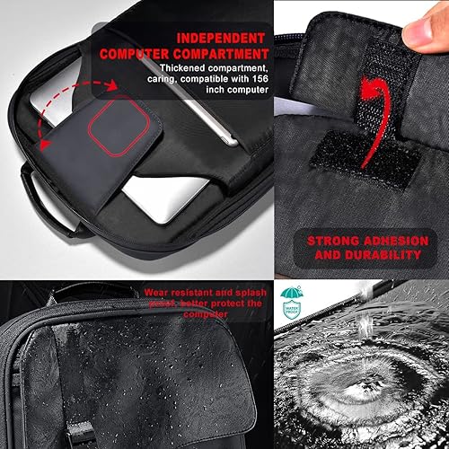 Miniatura 3 de ZINZ Mochila para computadora portátil de 15, 15.6 y 16 pulgadas, mochila expandible para computadora con múltiples bolsillos antirrobo de viaje