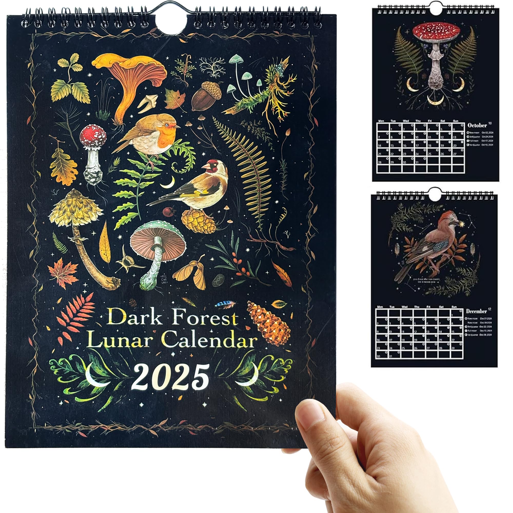 Wandkalender 2026, Dark Forests Lunar Kalender 2026 Art Deco Monatskalender Wandkalender, Mit 12 Originalillustrationen - View #9