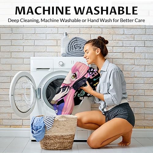 Miniatura 5 de Manta de anime  Manta pequeña de 50 x 40 pulgadas para niños, niñas y niños  Mantas suaves y cálidas para cama, sofá, color negro