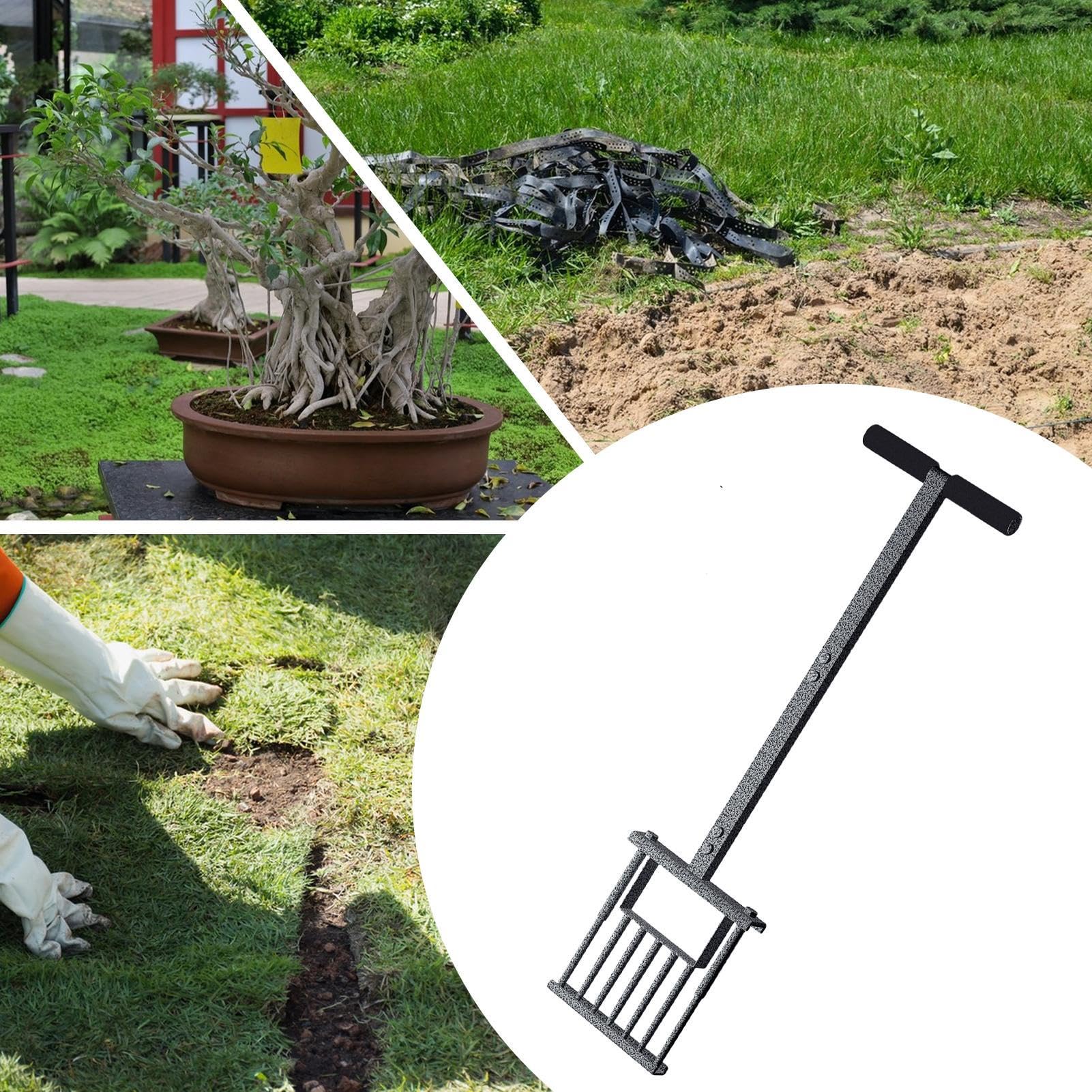 Aireador de hierba, aflojamiento plugger, herramienta de enchufe manual de coring spike hierba para jardinería jardín cuidado suelo césped mantenimiento
