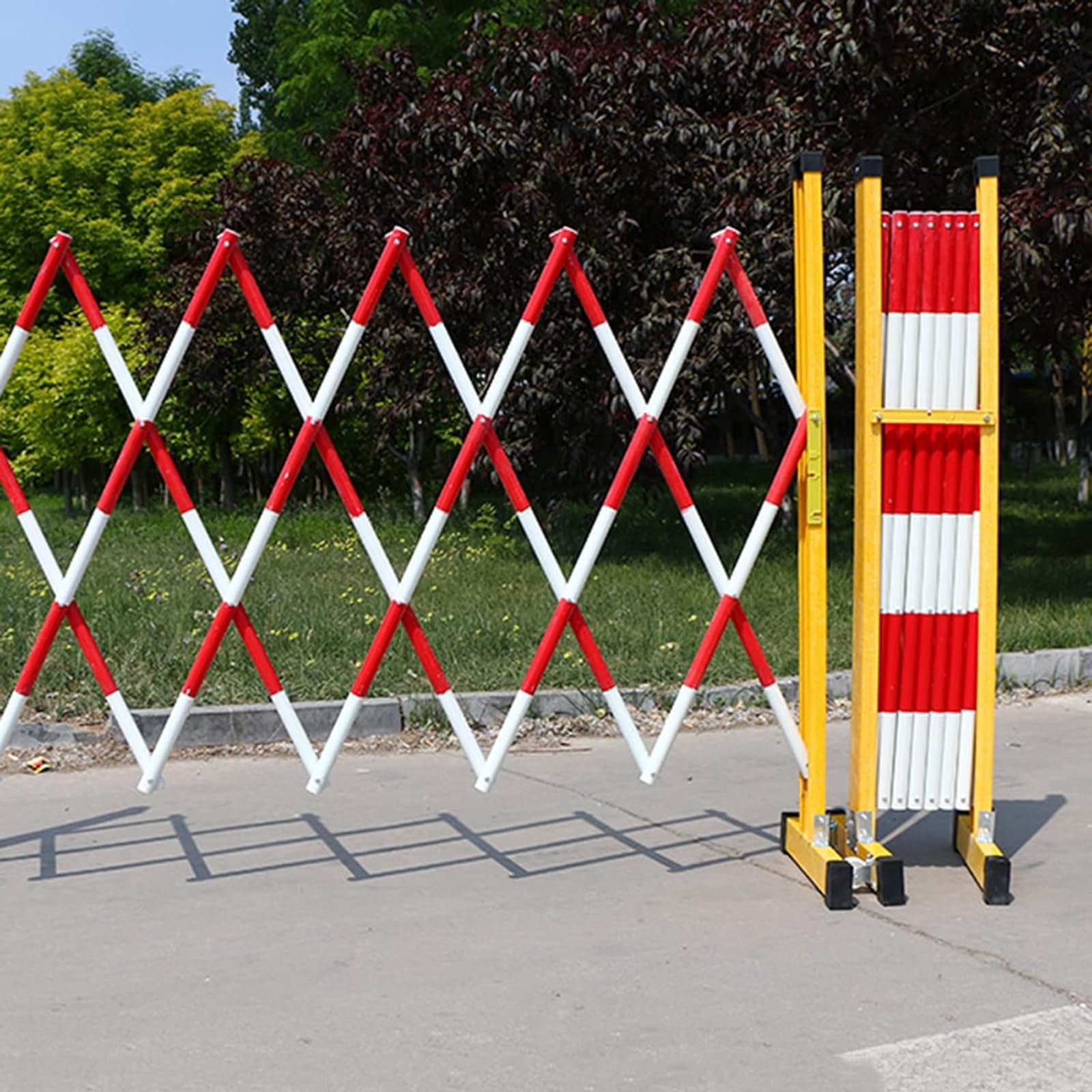 Barrière de Circulation Mobile rétractable et Portable en métal avec Roues, barrière de sécurité Pliable et réglable, idéale pour la Gestion du trafic, Les écoles et Les