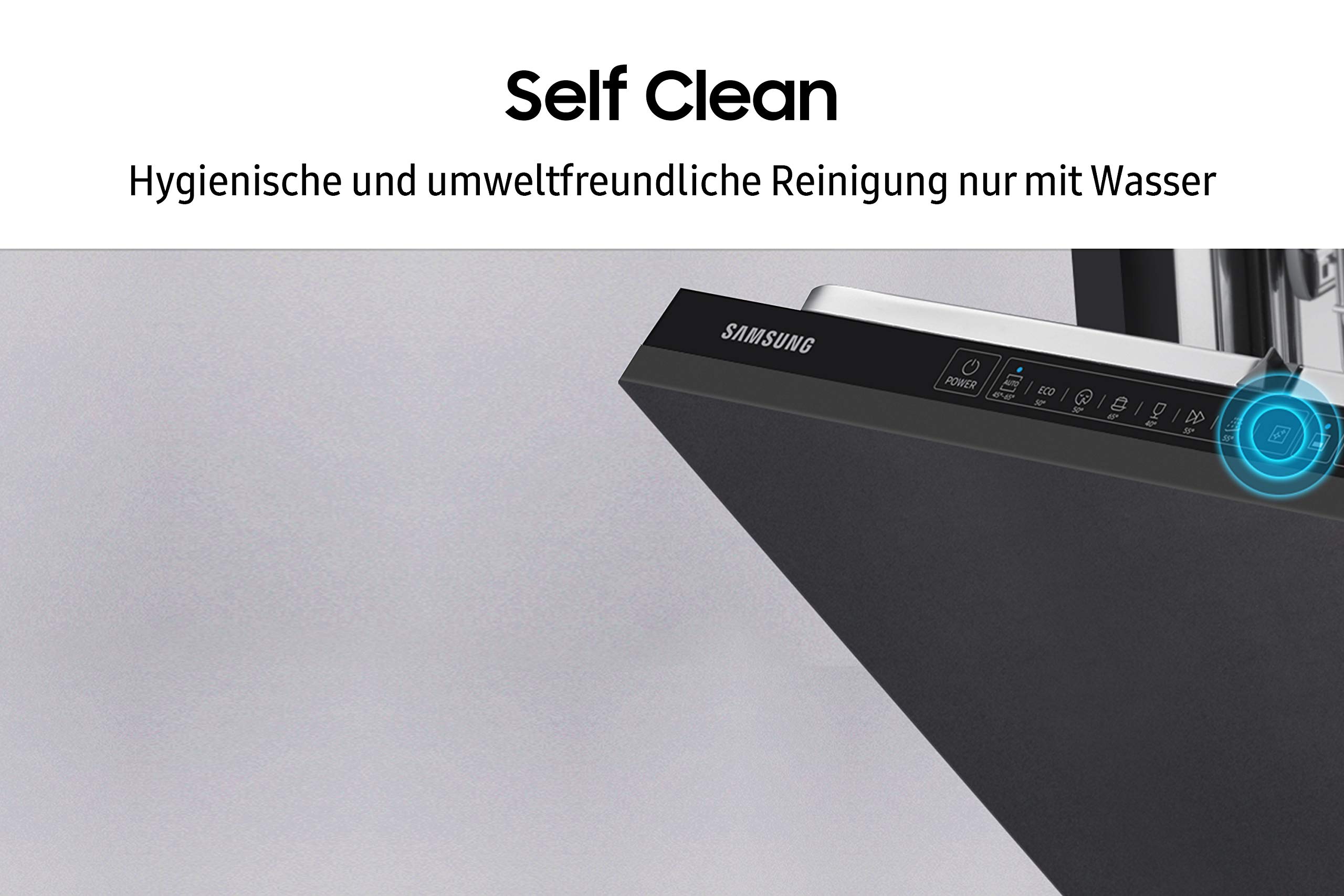 Samsung DW60R7050US/EG Teilintegrierter Einbau-Geschirrspüler, Breite 59,8 cm, 14 Maßgedecke, Automatische Türöffnung, Leise-Funktion, Hygiene-Funktion, Edelstahl