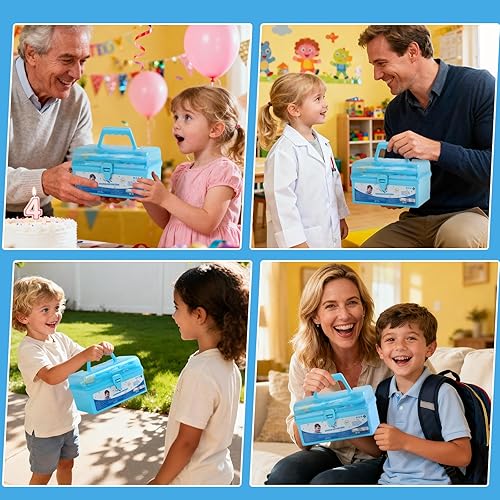 Miniatura 8 de Fajiabao Kit de médico para niños pequeños de 3 a 5 años, juguetes de vestir para niñas de 2, 3, 4, 5 años, juego de simulación para niños