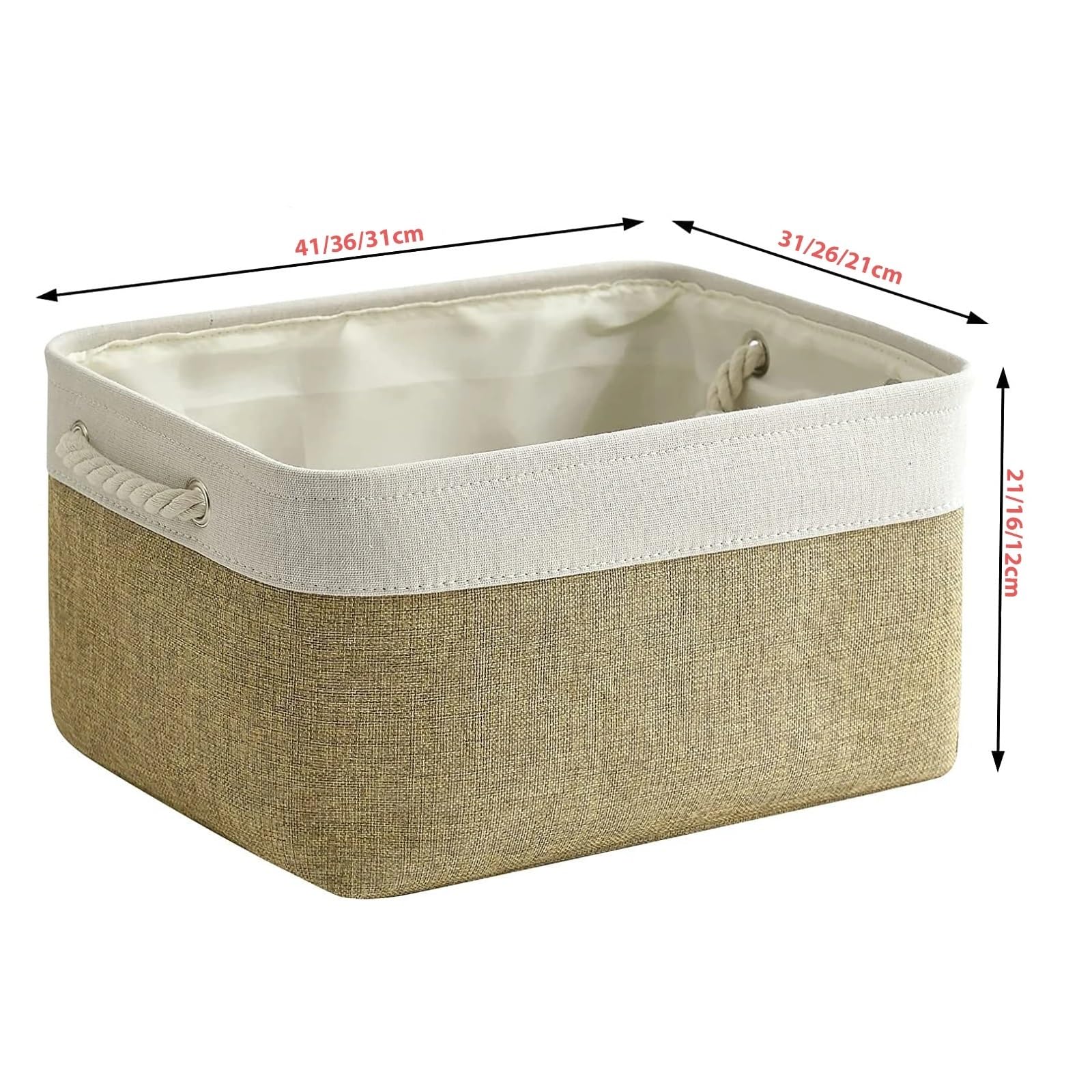 Cesto portaoggetti pieghevole in lino per la casa, in tela, per armadio e camera da letto, elegante cestino in tessuto (colore 6, 31 x 21 x 13 cm), perfetto per decluttering e risparmio di spazio