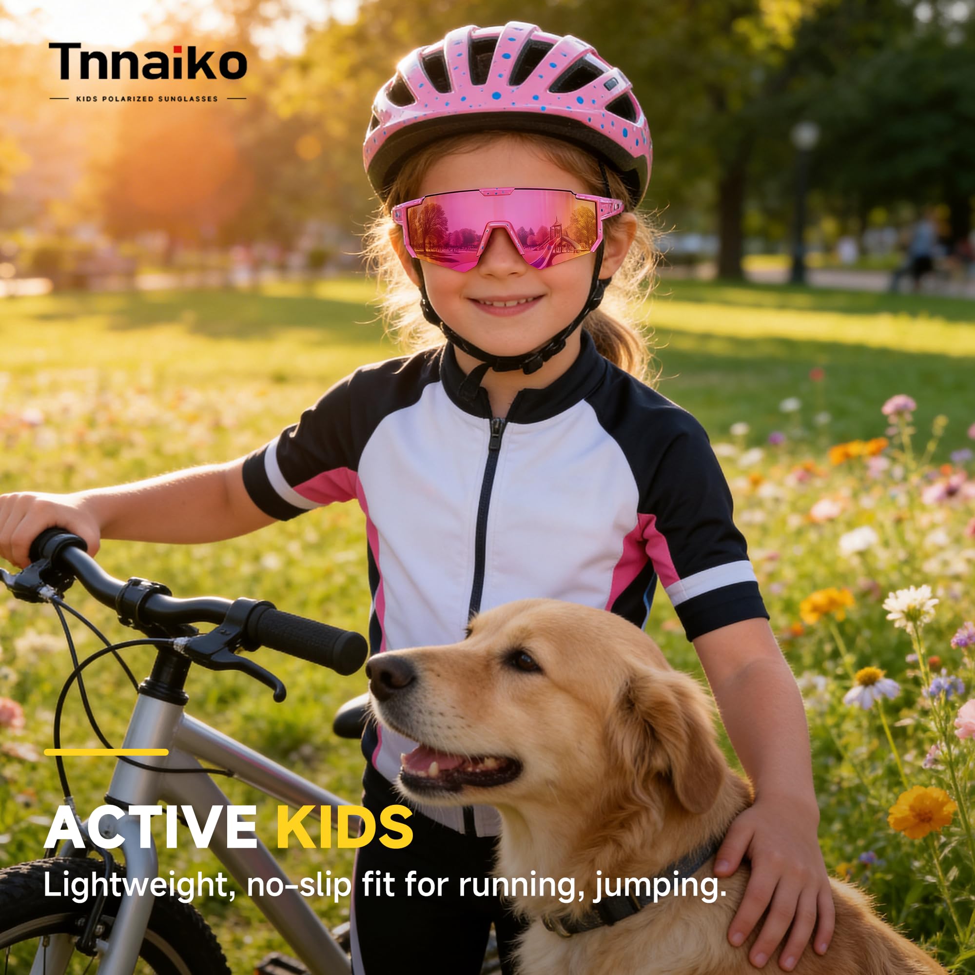 Tnnaiko Kids Polarized Sunglasses for Boys & Girls, Youth Baseball Softball Cycling Sports Sunglasses UV Protection Ages 3-12 - 5